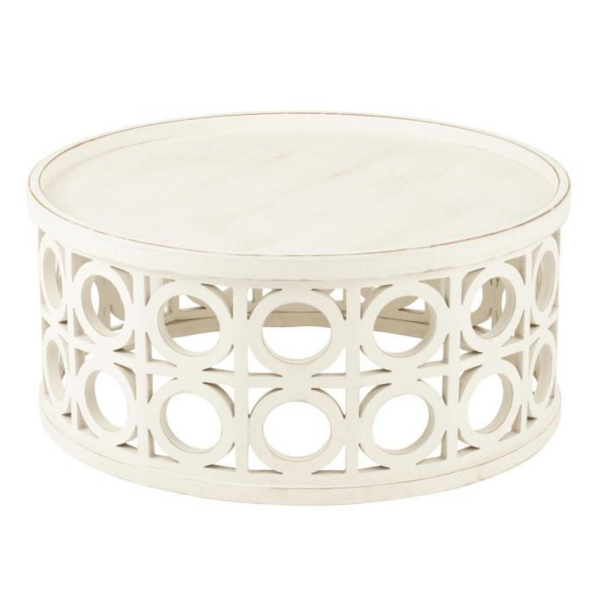 Paris Prix Table Basse Sculptée  Charity  78cm Blanc