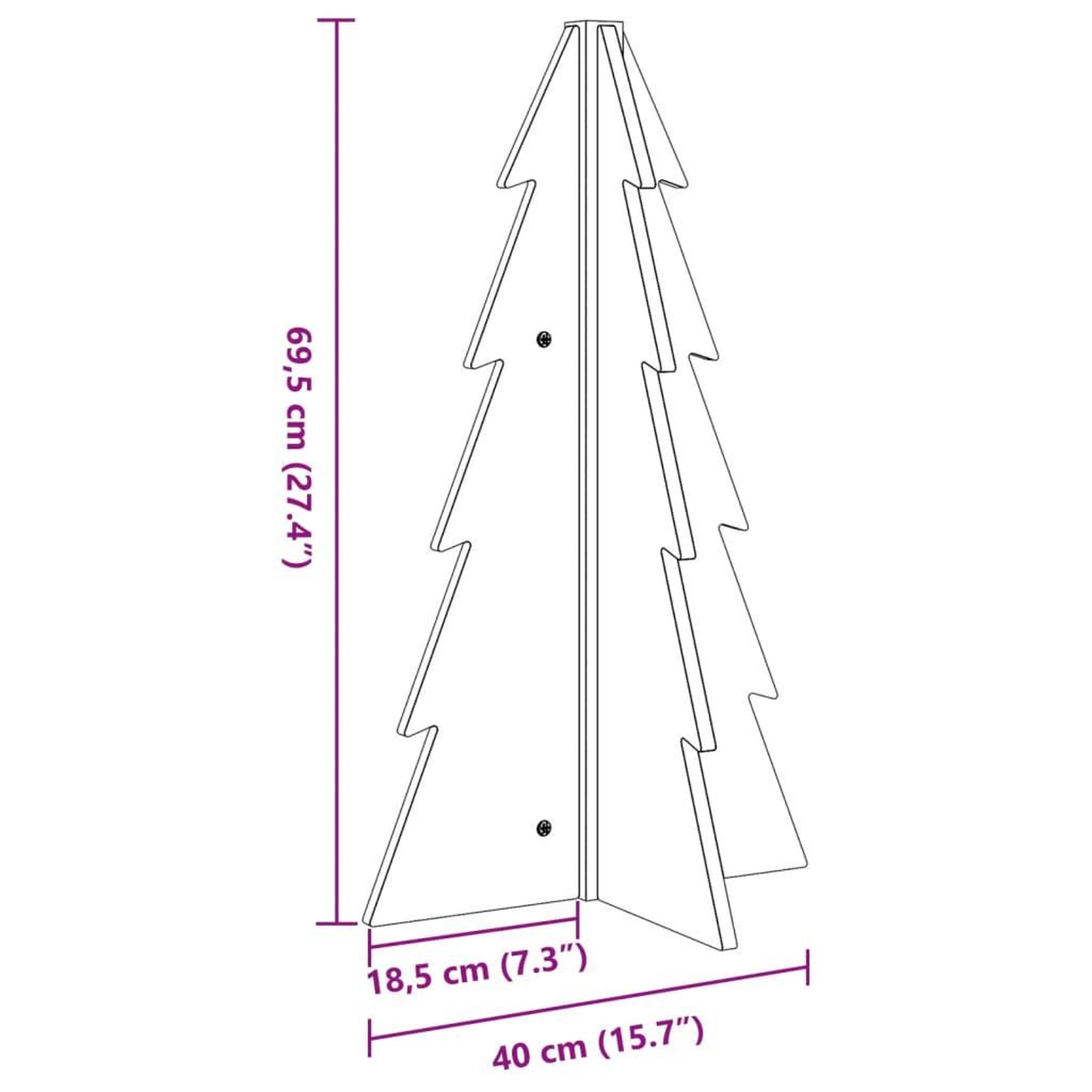 Voir la diapositive 6 : VIDAXL Arbre de Noël en bois pour decoration 69,5cm bois massif de pin
