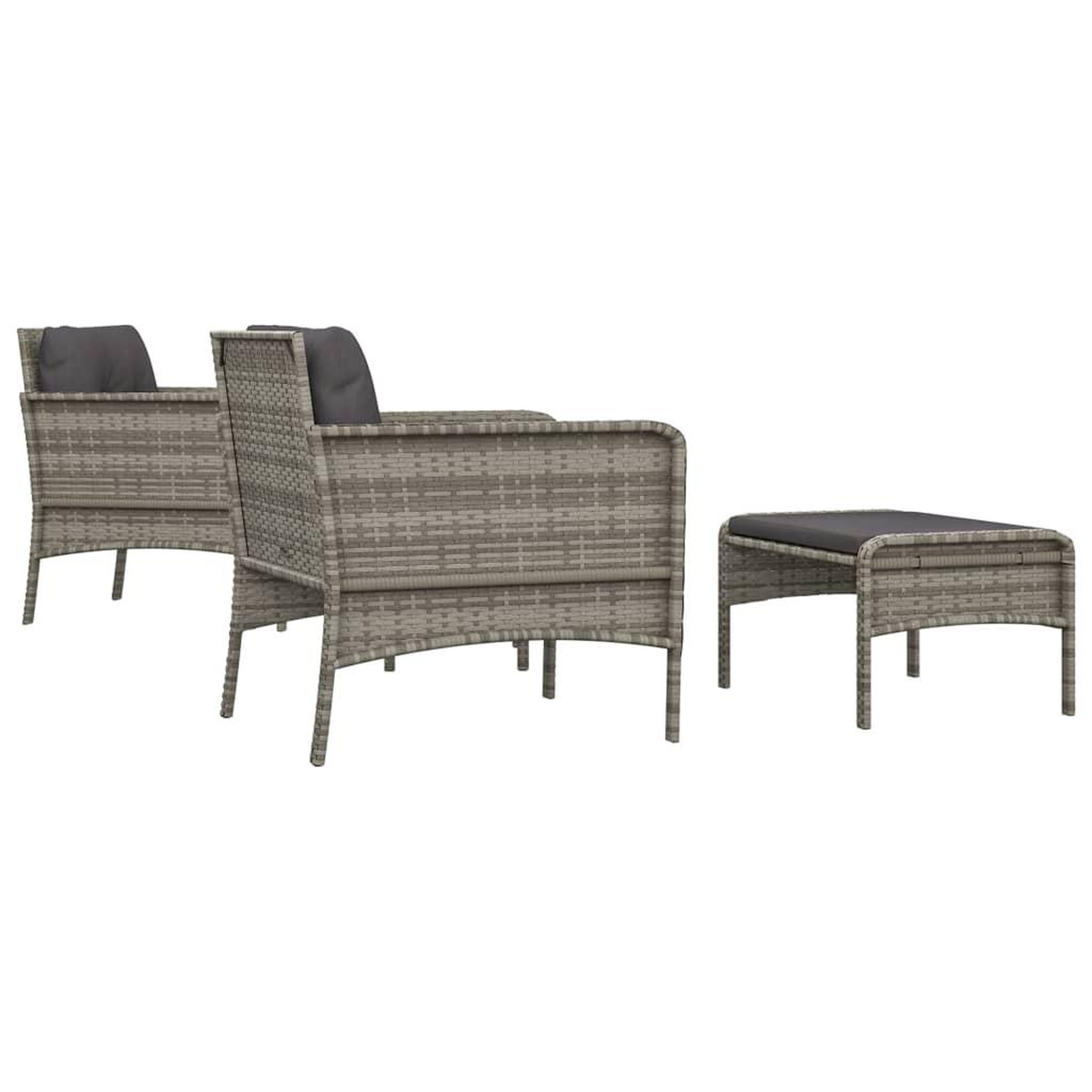 Voir la diapositive 5 : VIDAXL Salon de jardin 5 pcs avec coussins Gris Resine tressee
