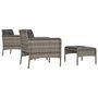 Voir la diapositive 5 : VIDAXL Salon de jardin 5 pcs avec coussins Gris Resine tressee