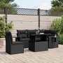 Voir la diapositive 1 : VIDAXL Salon de jardin 6 pcs avec coussins noir resine tressee
