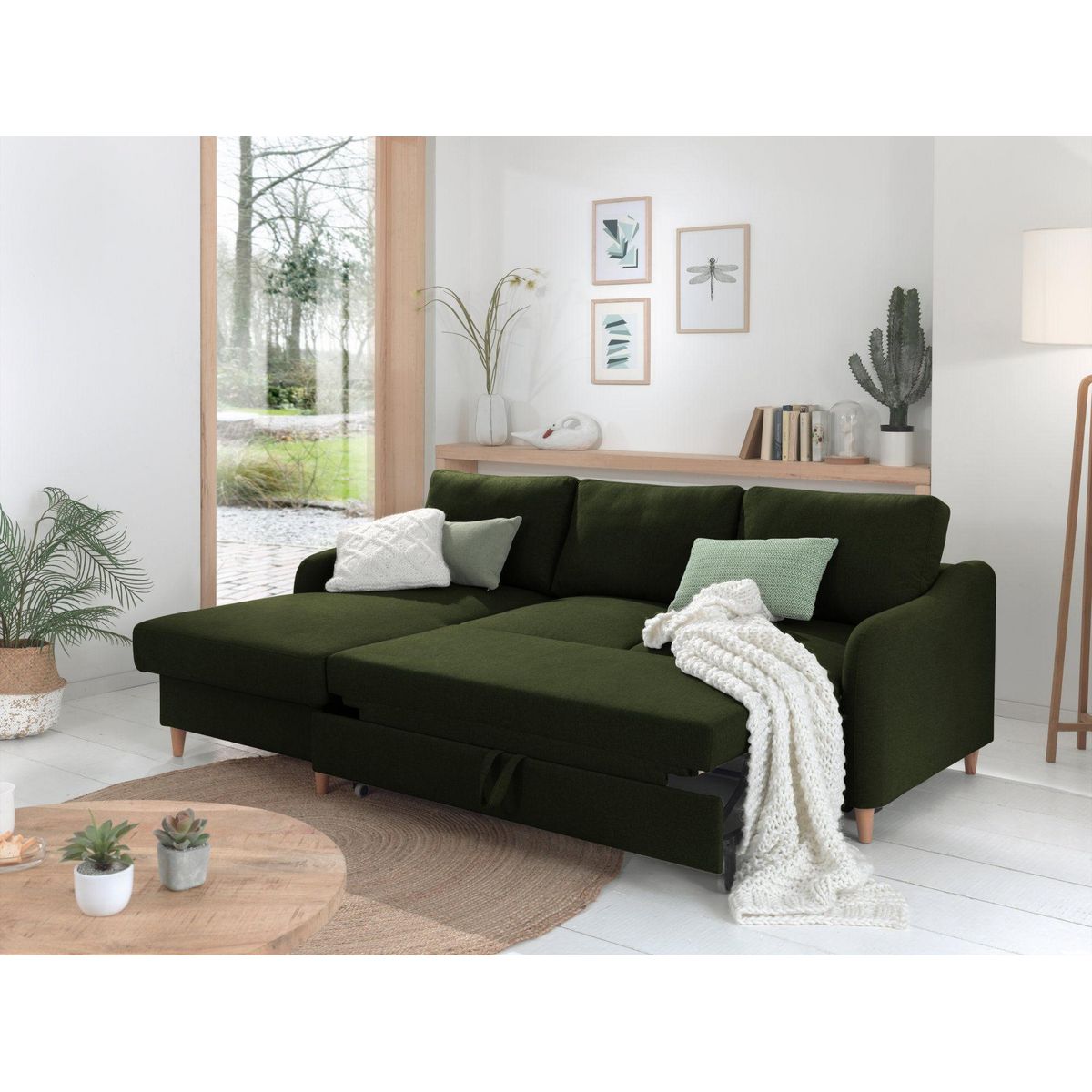 LISA DESIGN Will - canapé d'angle gauche - convertible avec coffre - 4 places - en tissu