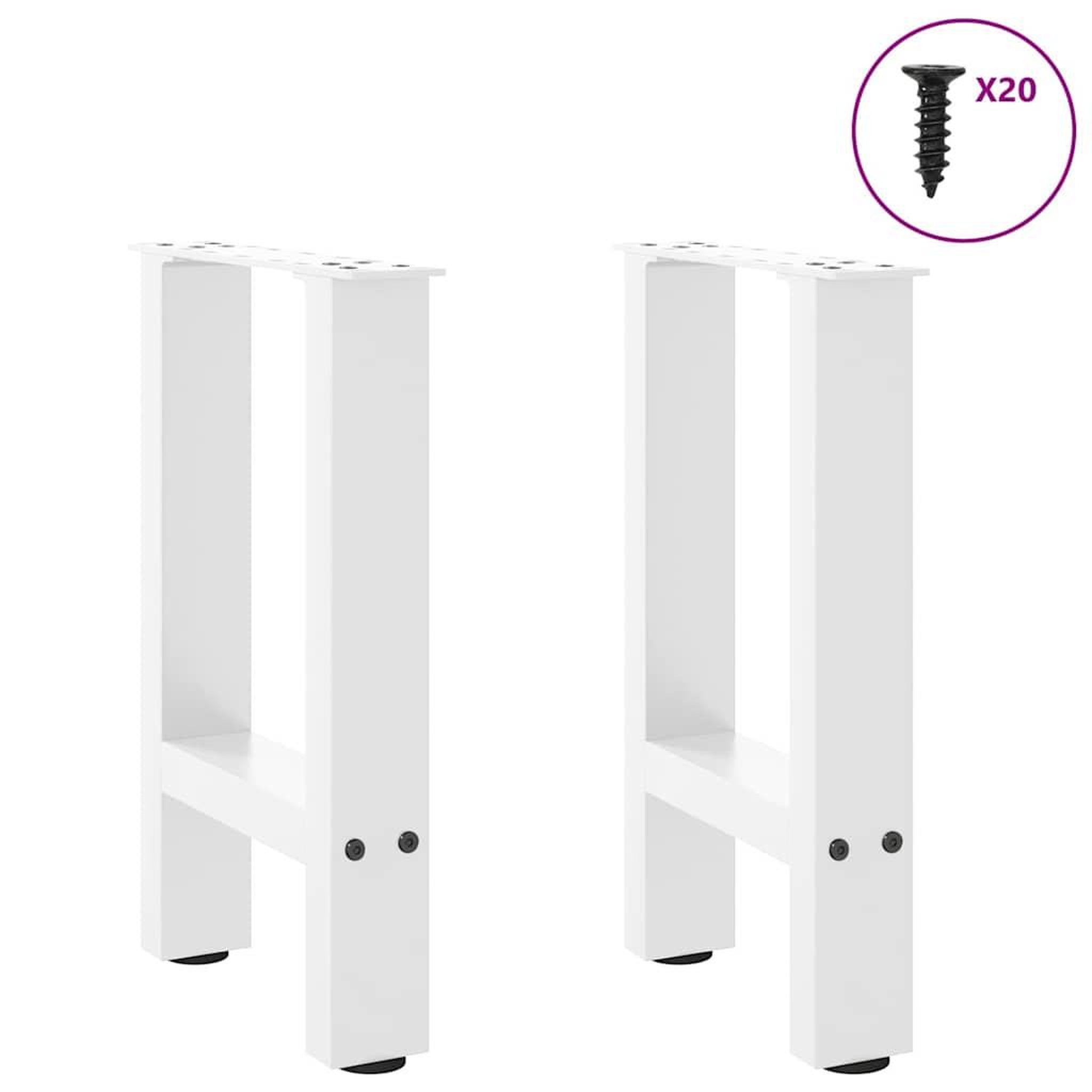 Voir la diapositive 3 : VIDAXL Pieds de table basse blanc 2 pcs 38x(42-43) cm acier