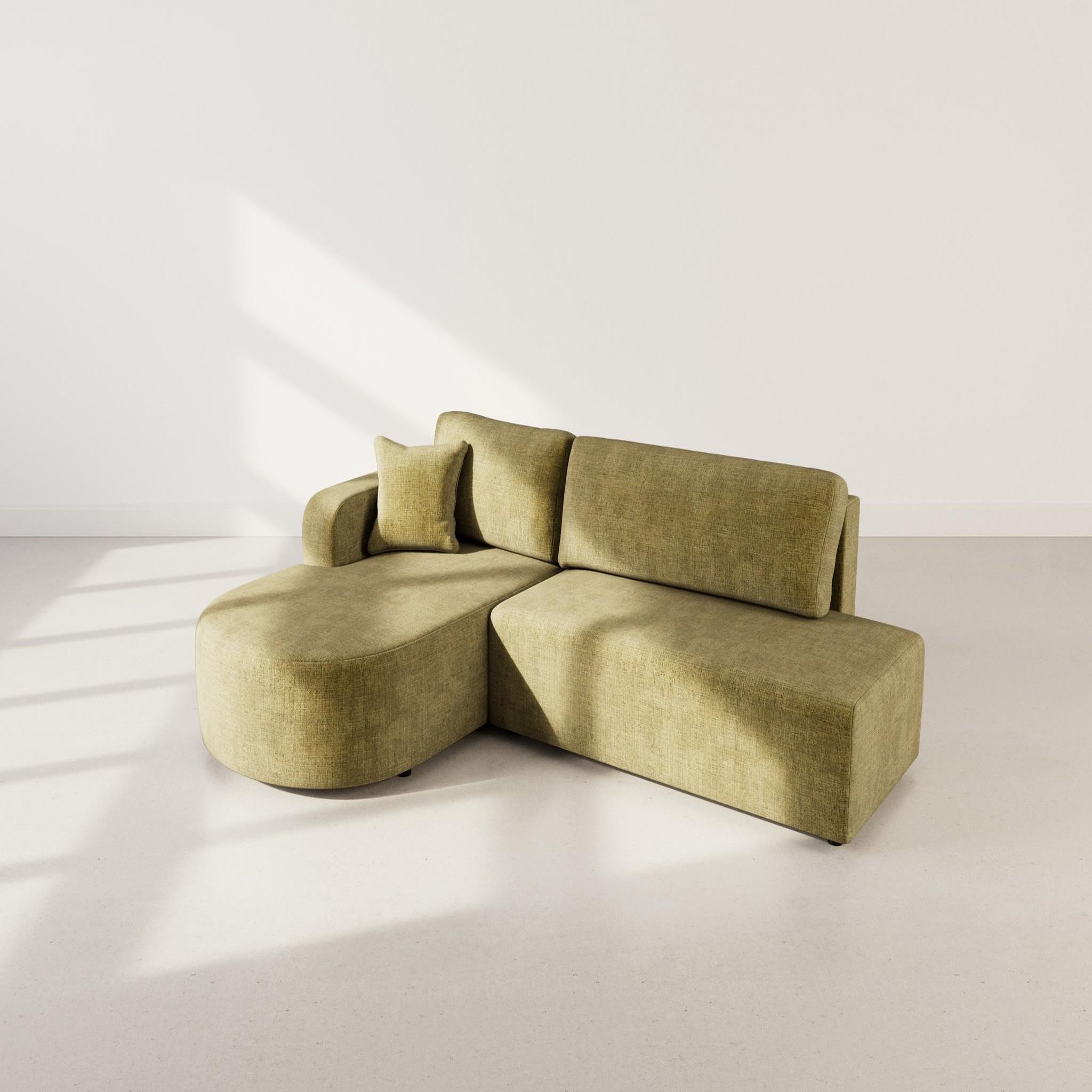 Voir la diapositive 6 : BEST MOBILIER Miro - canapé d'angle gauche 4 places convertible avec coffre en velours texturé