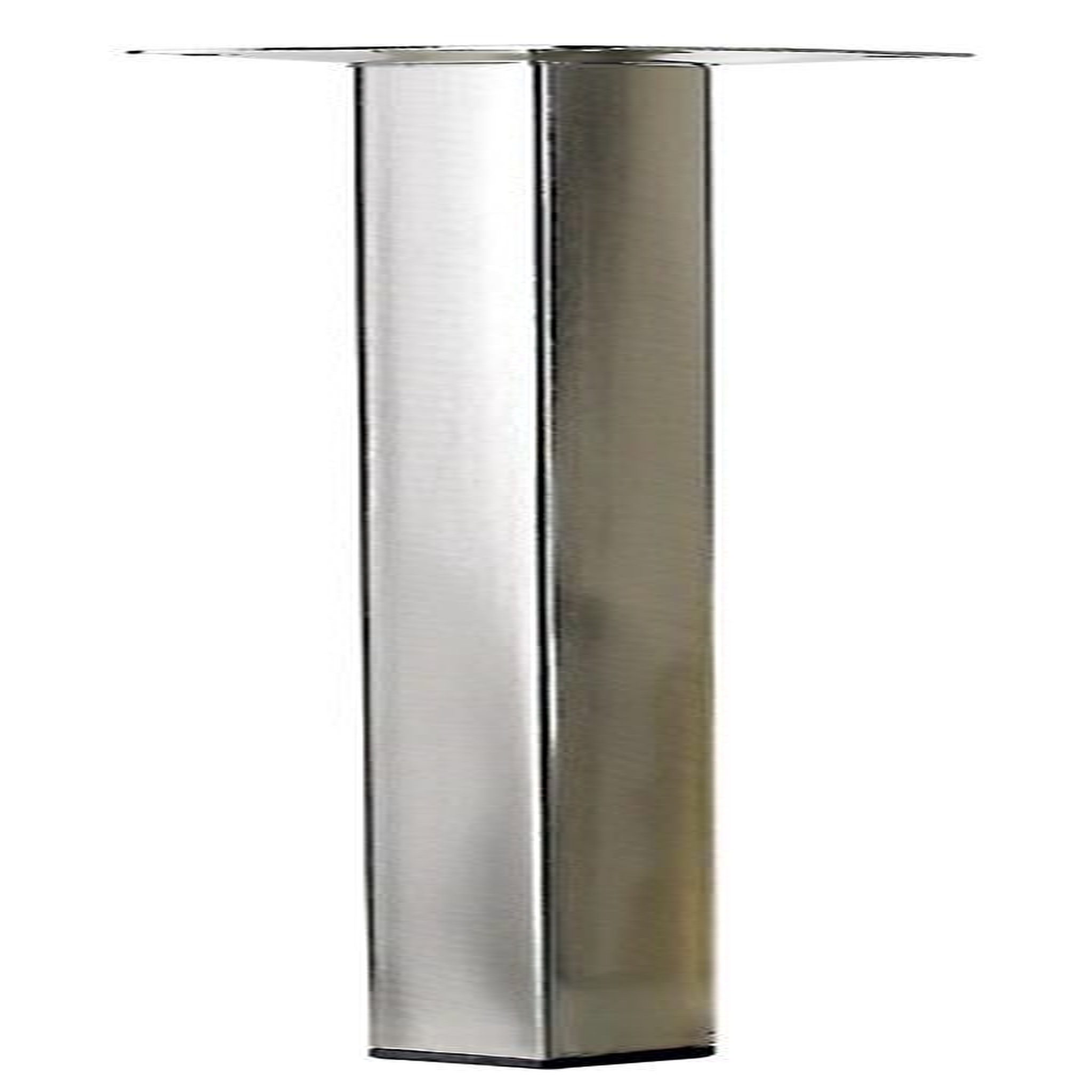 CENTRALE BRICO Pied de table basse carré fixe acier brossé gris, 40 cm