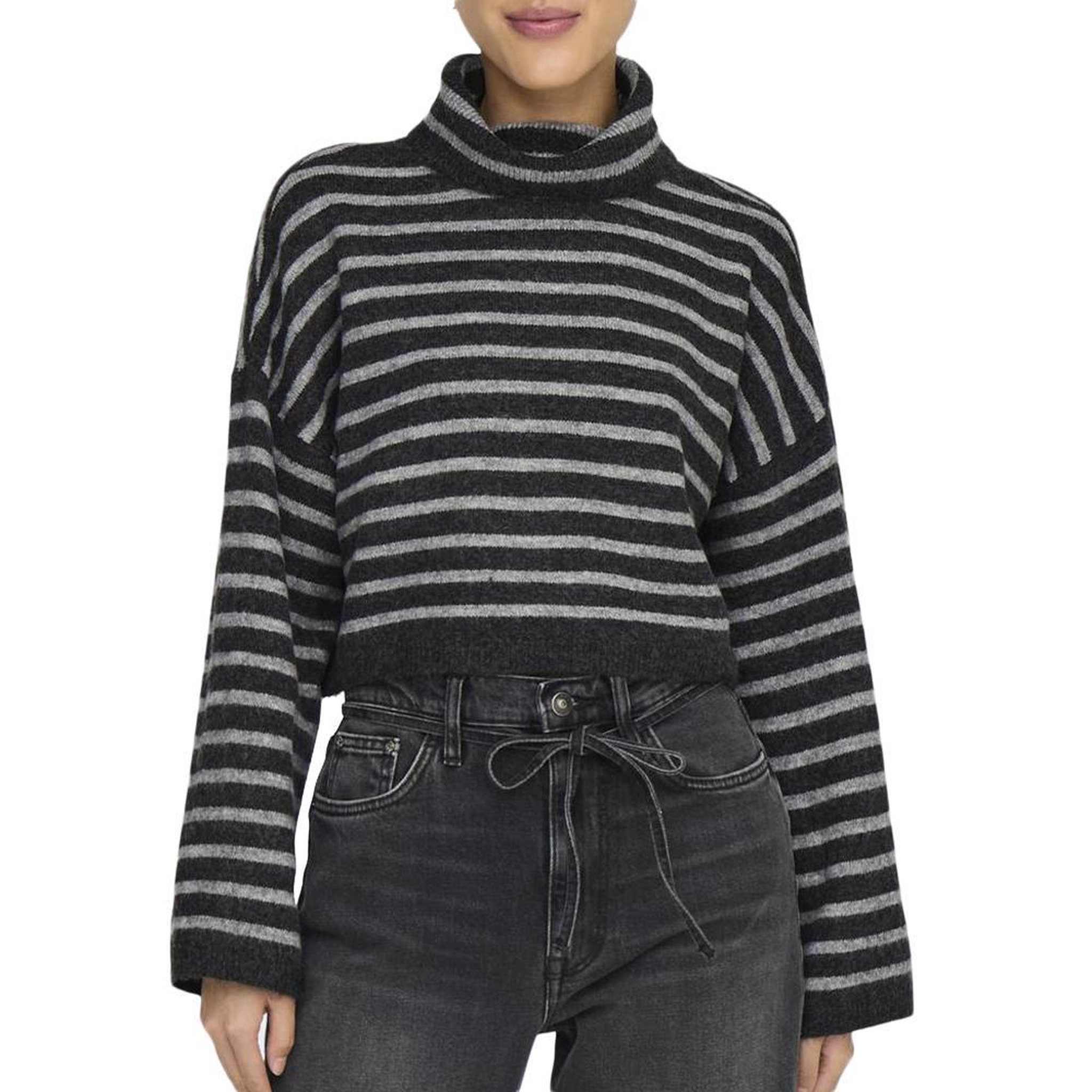 Only Pull Col roulé Noir/ Femme Only Talio. Coloris disponibles : Gris