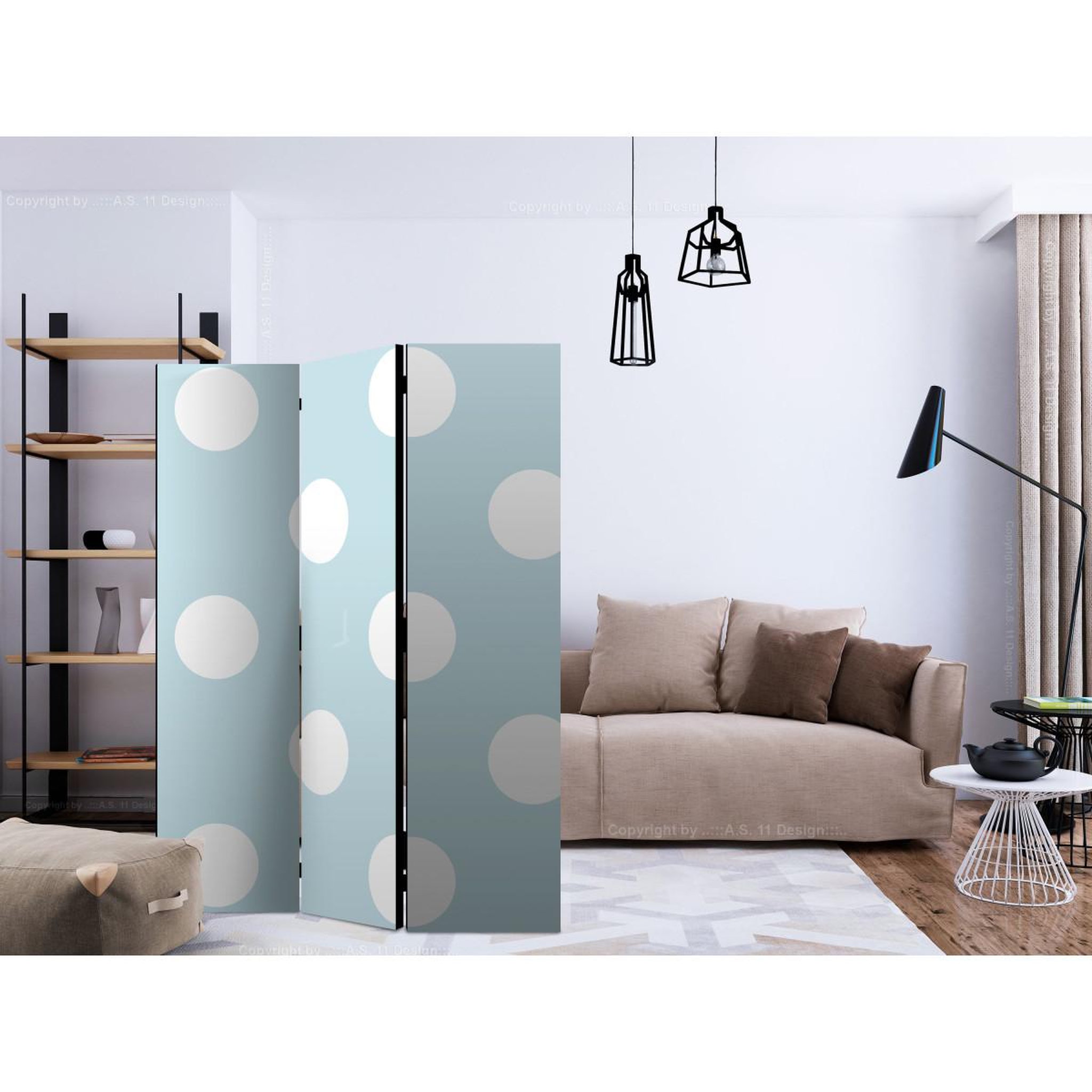 Voir la diapositive 2 : Paris Prix Paravent 3 volets  blue sweetness  135x172cm