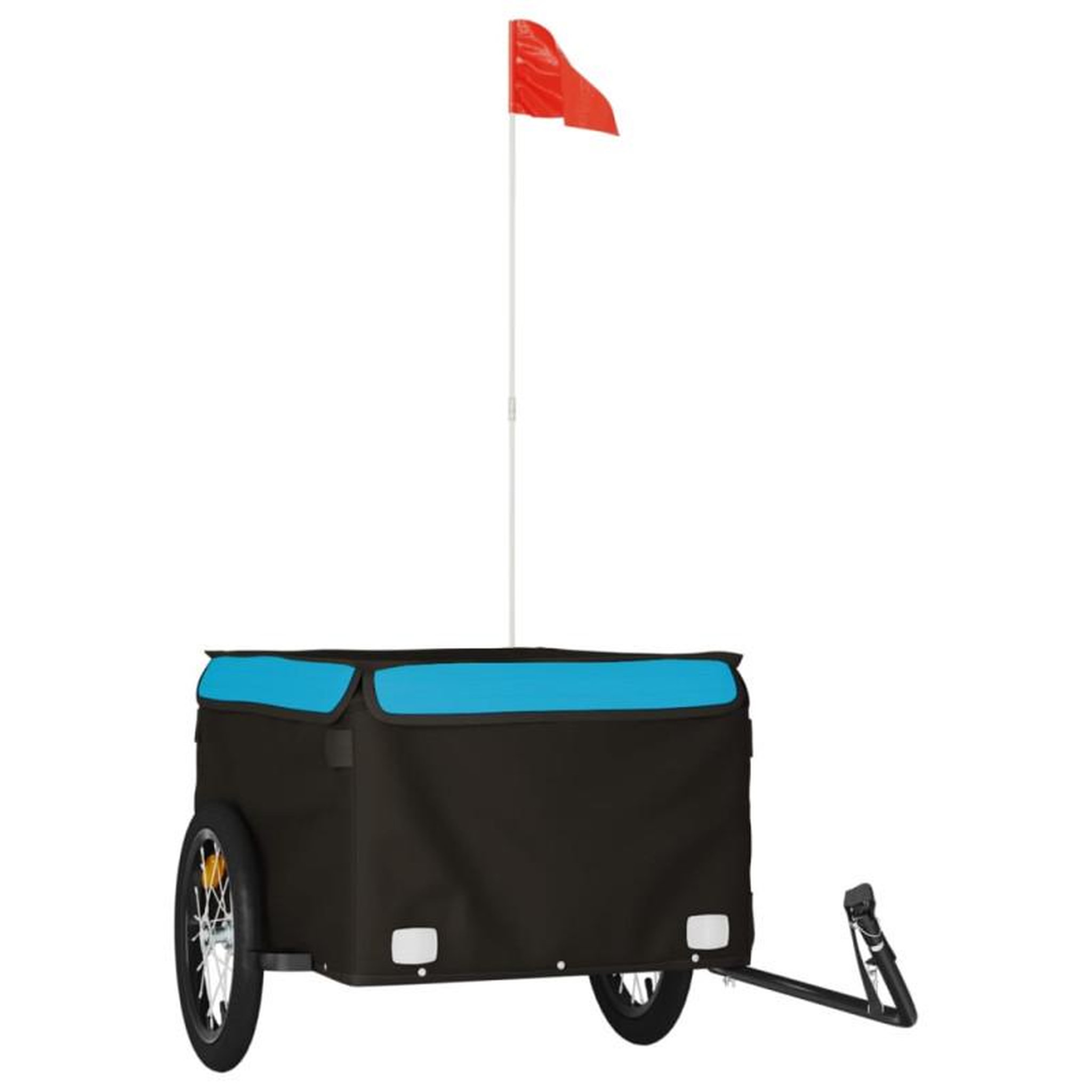 Voir la diapositive 2 : VIDAXL Remorque de vélo noir et bleu 45 kg fer