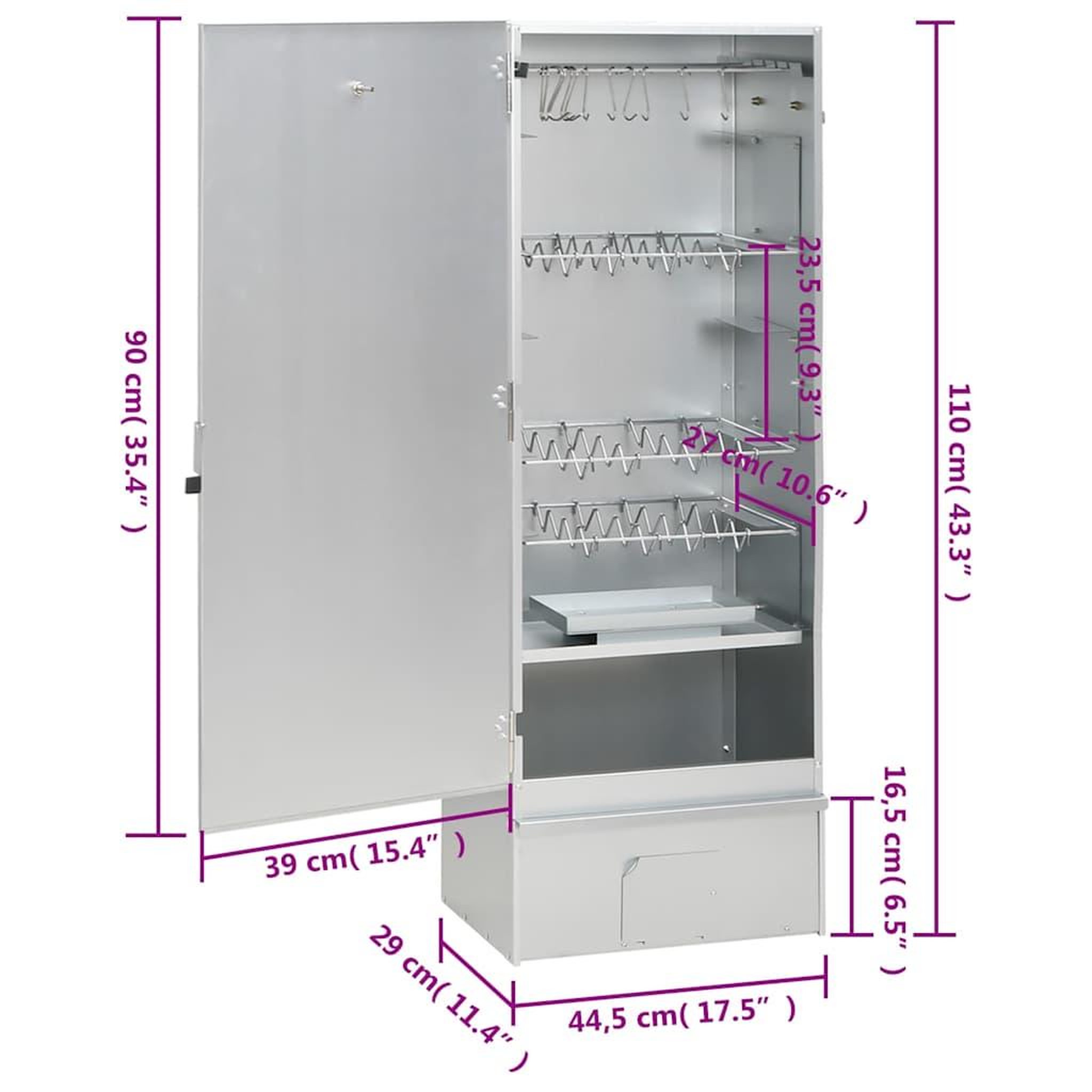 Voir la diapositive 6 : VIDAXL Fumoir a four a BBQ generateur de fumee froide acier galvanise