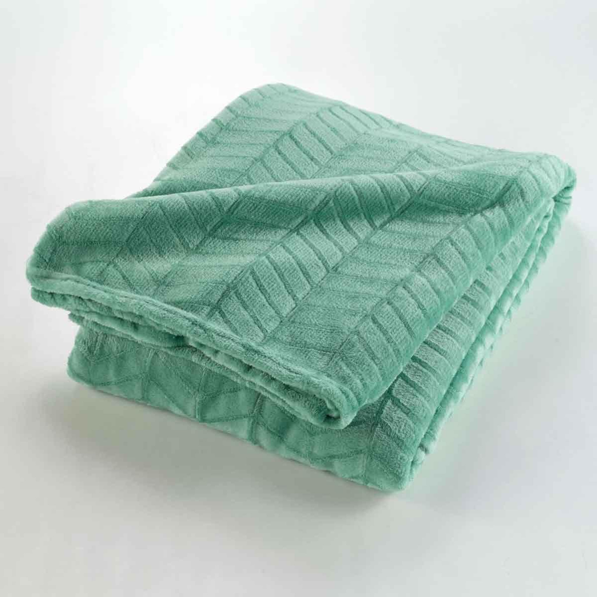 Voir la diapositive 2 : Douceur d'Intérieur Plaid flanelle uni  arya  180x220cm sauge