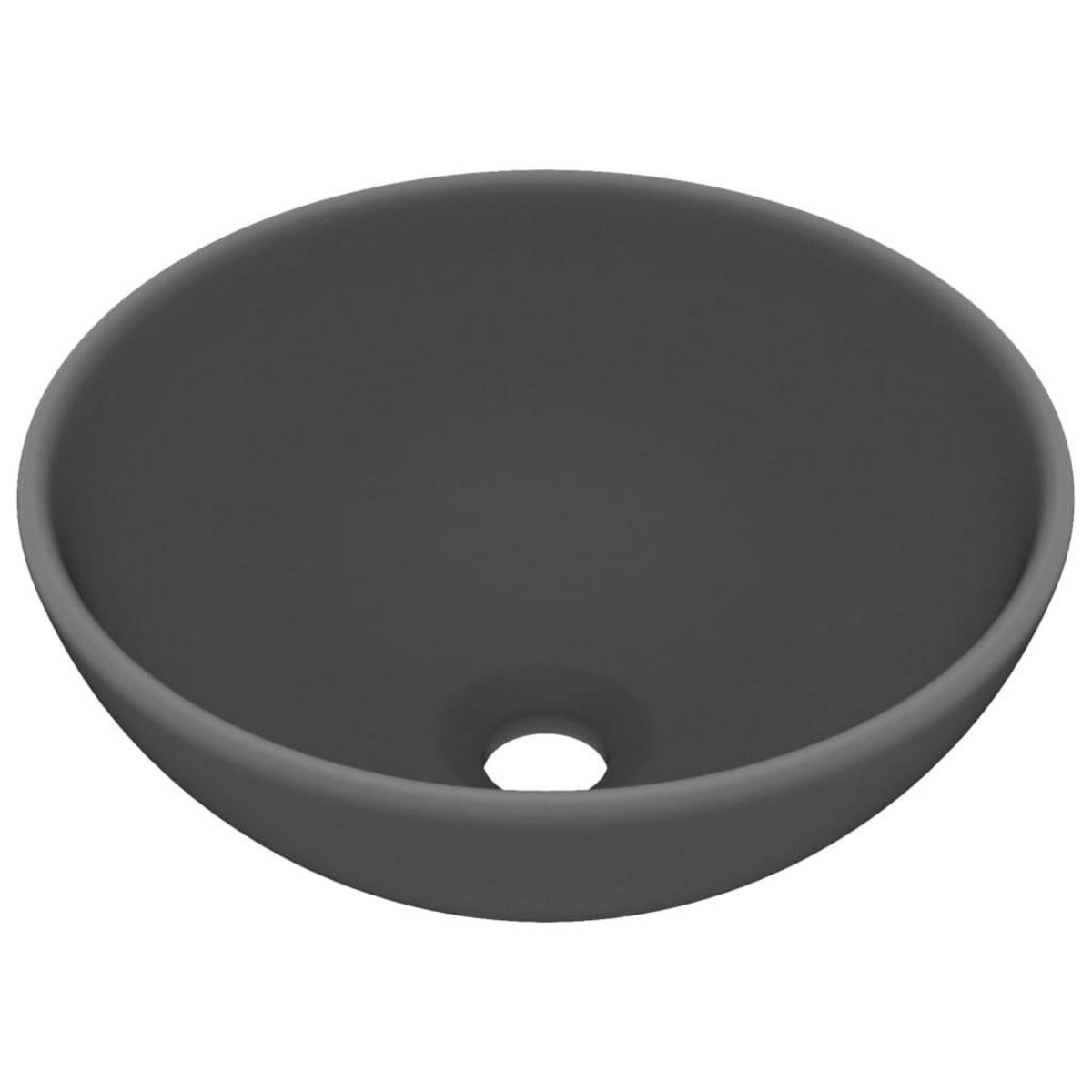 VIDAXL Lavabo rond de luxe de salle Gris fonce mat 32,5x14cm Ceramique