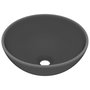 Voir la diapositive 2 : VIDAXL Lavabo rond de luxe de salle Gris fonce mat 32,5x14cm Ceramique