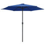 Voir la diapositive 2 : VIDAXL Parasol de jardin et mat en aluminium 270x246 cm Bleu azure