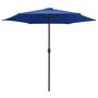 Voir la diapositive 2 : VIDAXL Parasol de jardin et mat en aluminium 270x246 cm Bleu azure