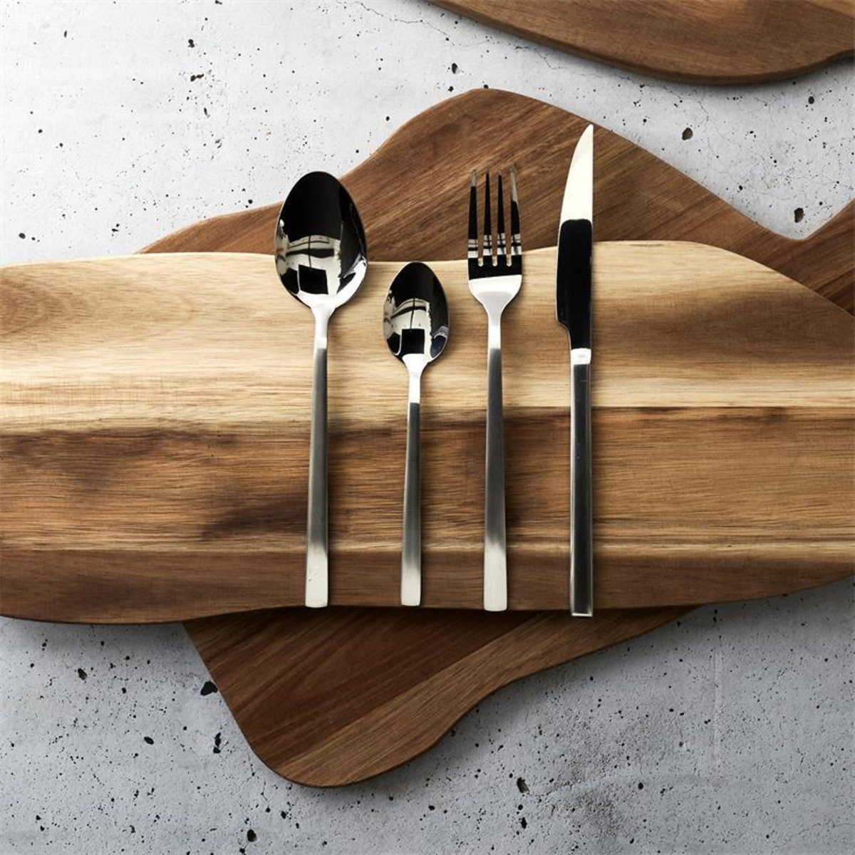 Saveur et dégustation Ménagère inox effet mat shiny Table Chic - 16 Pièces - Argent