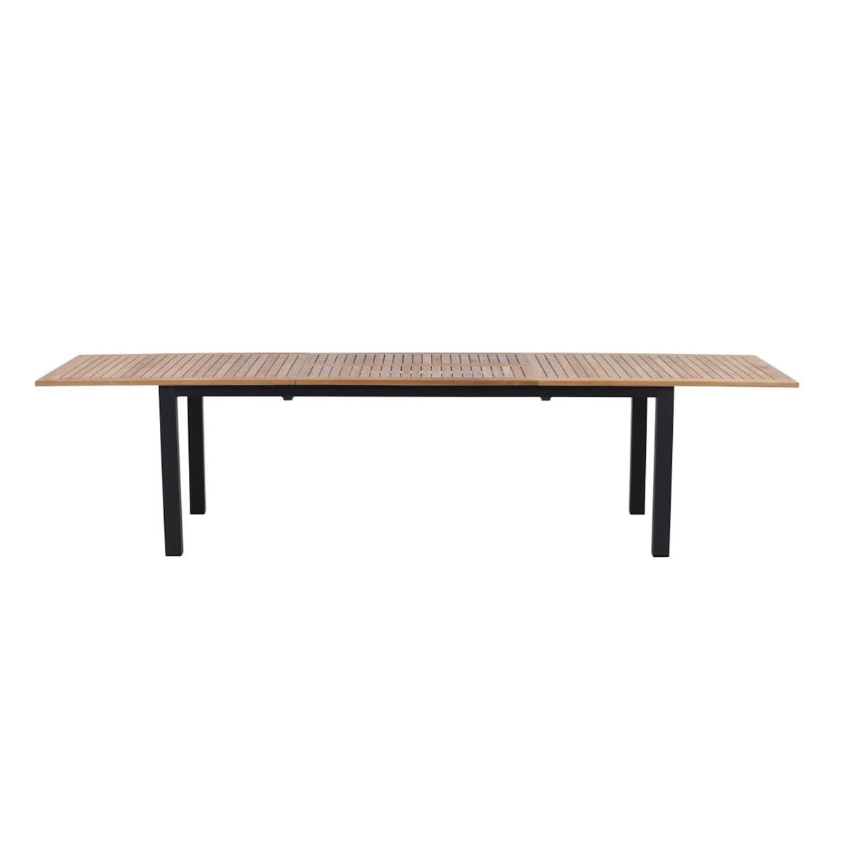 Paris Prix Table de Jardin Extensible en Teck  Panama  224-320cm Naturel & Noir