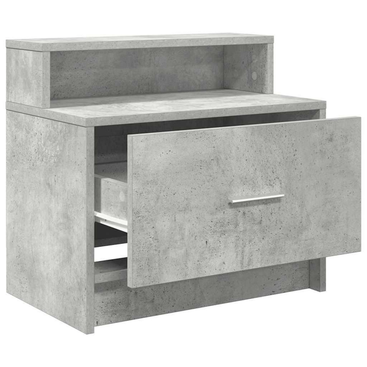 VIDAXL Tables de chevet avec tiroir 2 pcs gris beton 51x31x47 cm