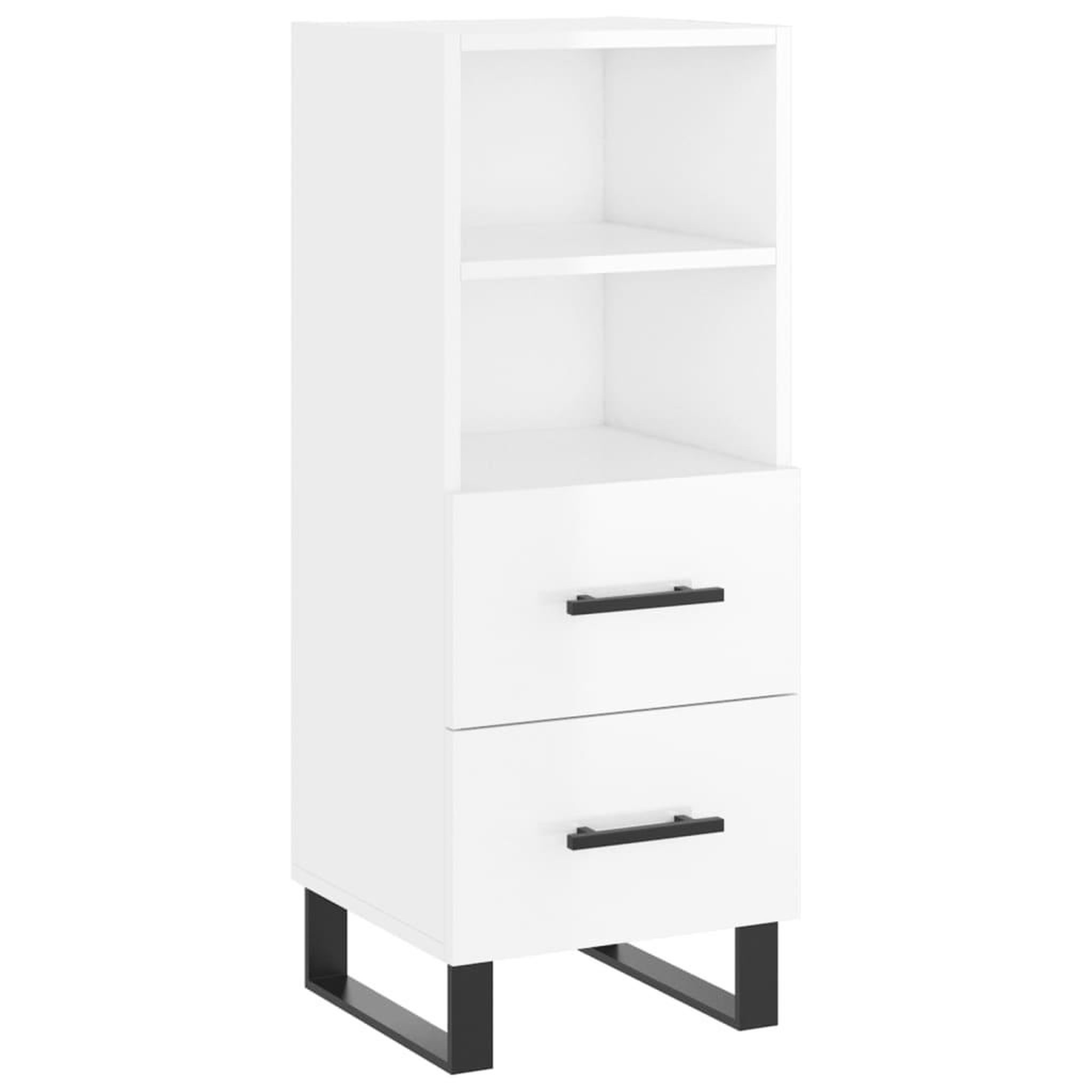 Voir la diapositive 2 : VIDAXL Buffet Blanc brillant 34,5x34x90 cm Bois d'ingenierie