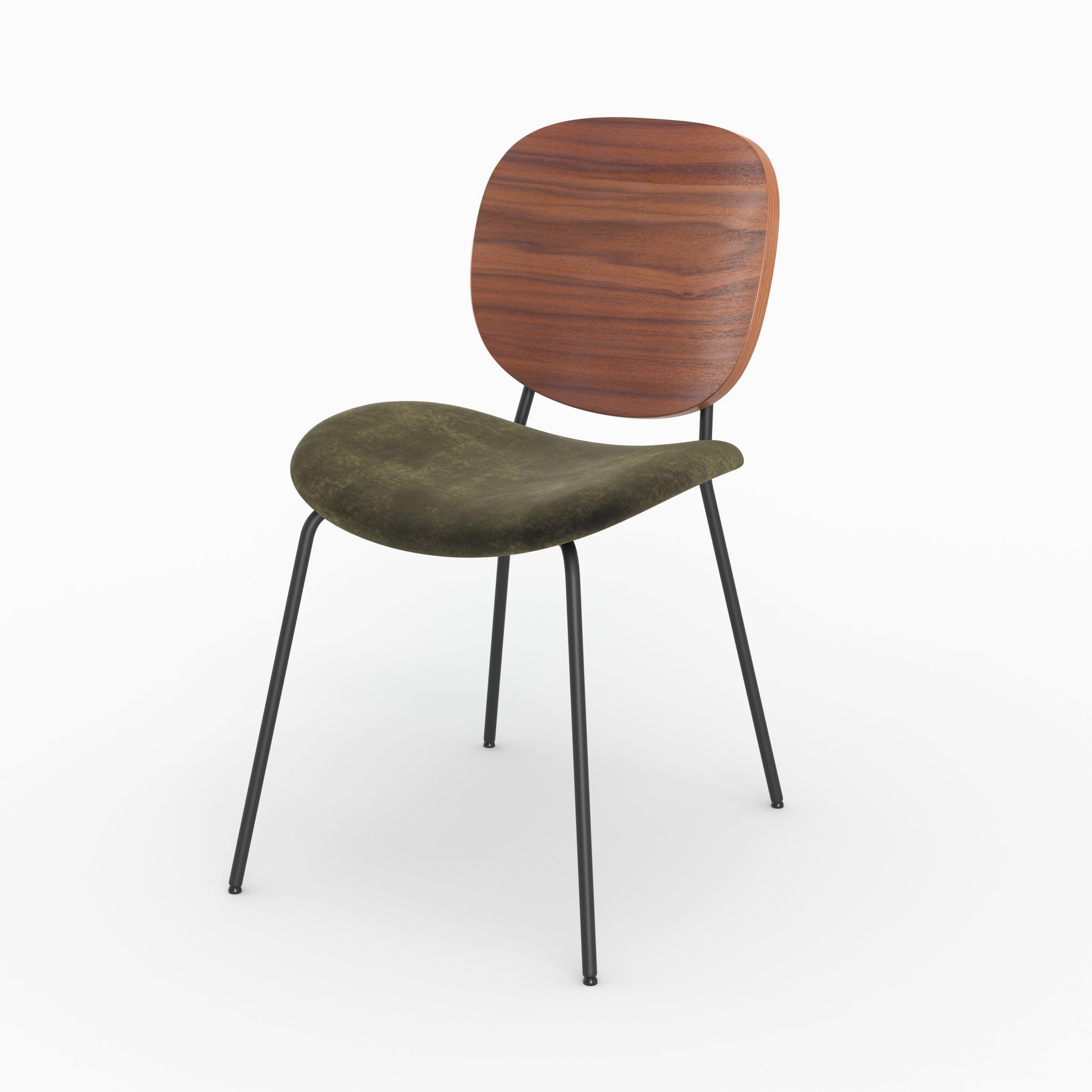 Voir la diapositive 5 : MAISON PAVANE Lot de 2 chaises en velours vert kaki-simone