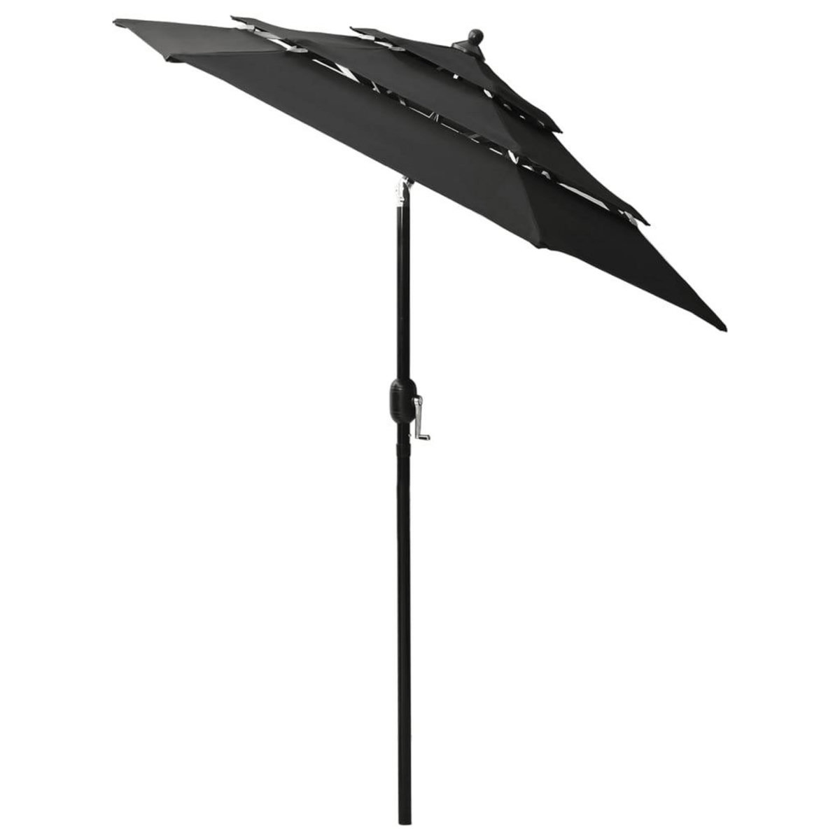 VIDAXL Parasol de jardin a 3 niveaux avec mat en aluminium noir