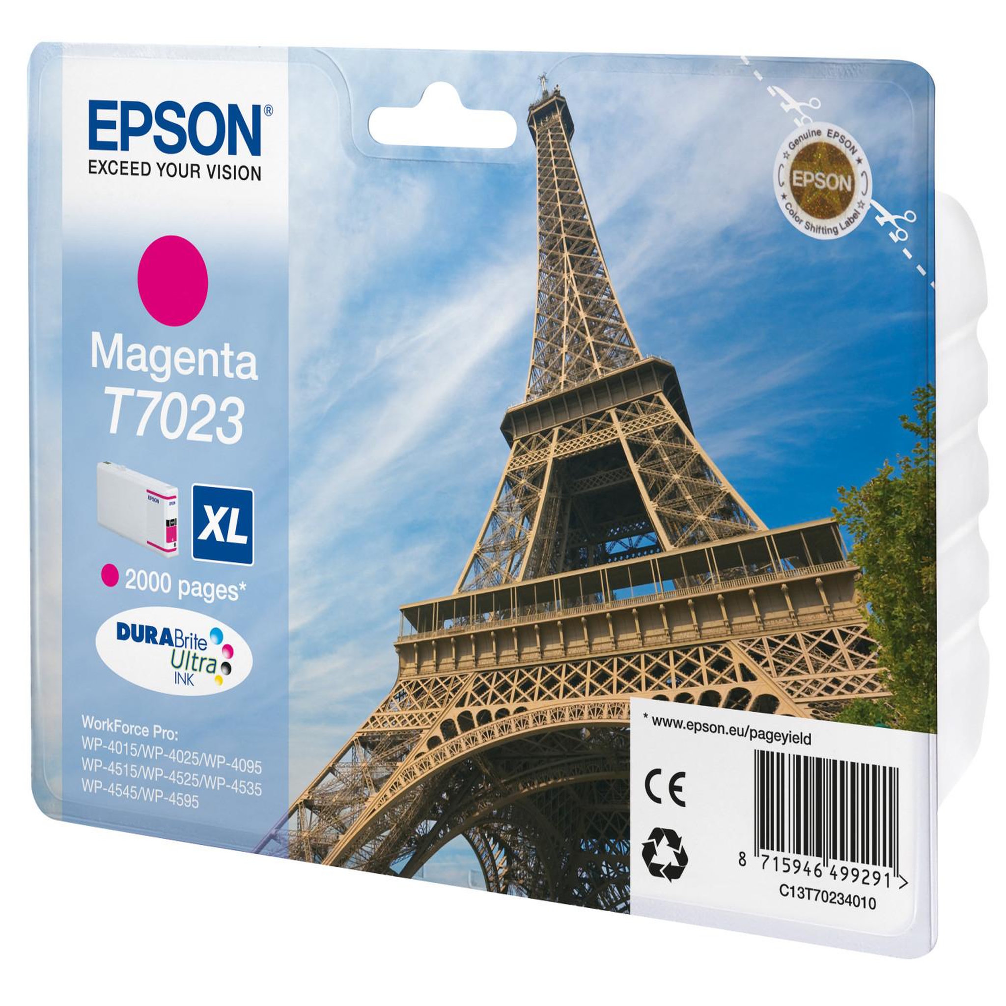 Voir la diapositive 3 : Epson Epson Eiffel Tower Encre Magenta XL  Tour Eiffel  (2 000 p)