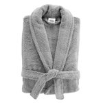 Paris Prix Peignoir Col Châle en Coton  Tendresse  Gris Perle