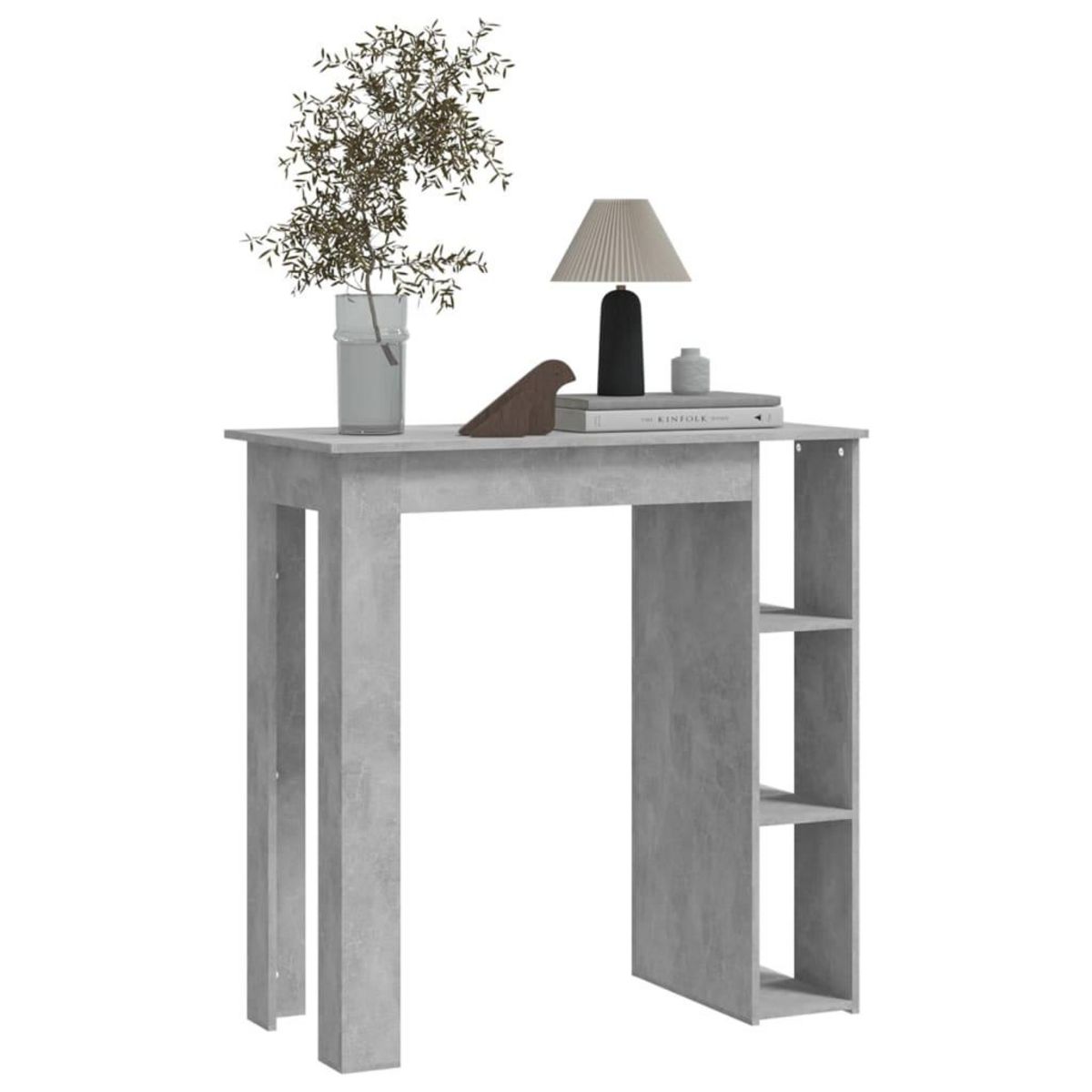 VIDAXL Table de bar avec etagere Gris beton Bois d'ingenierie