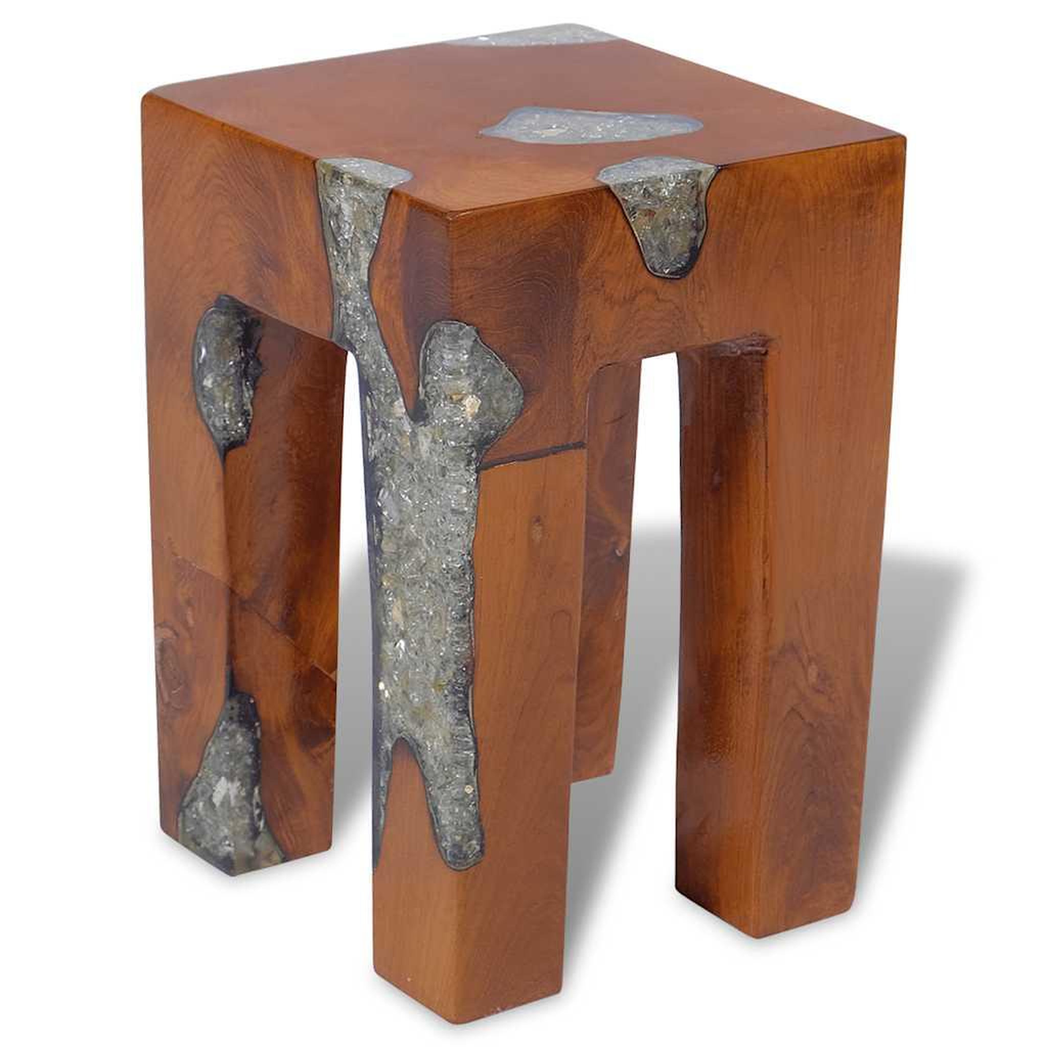 Voir la diapositive 4 : VIDAXL Tabouret bois de teck massif et resine