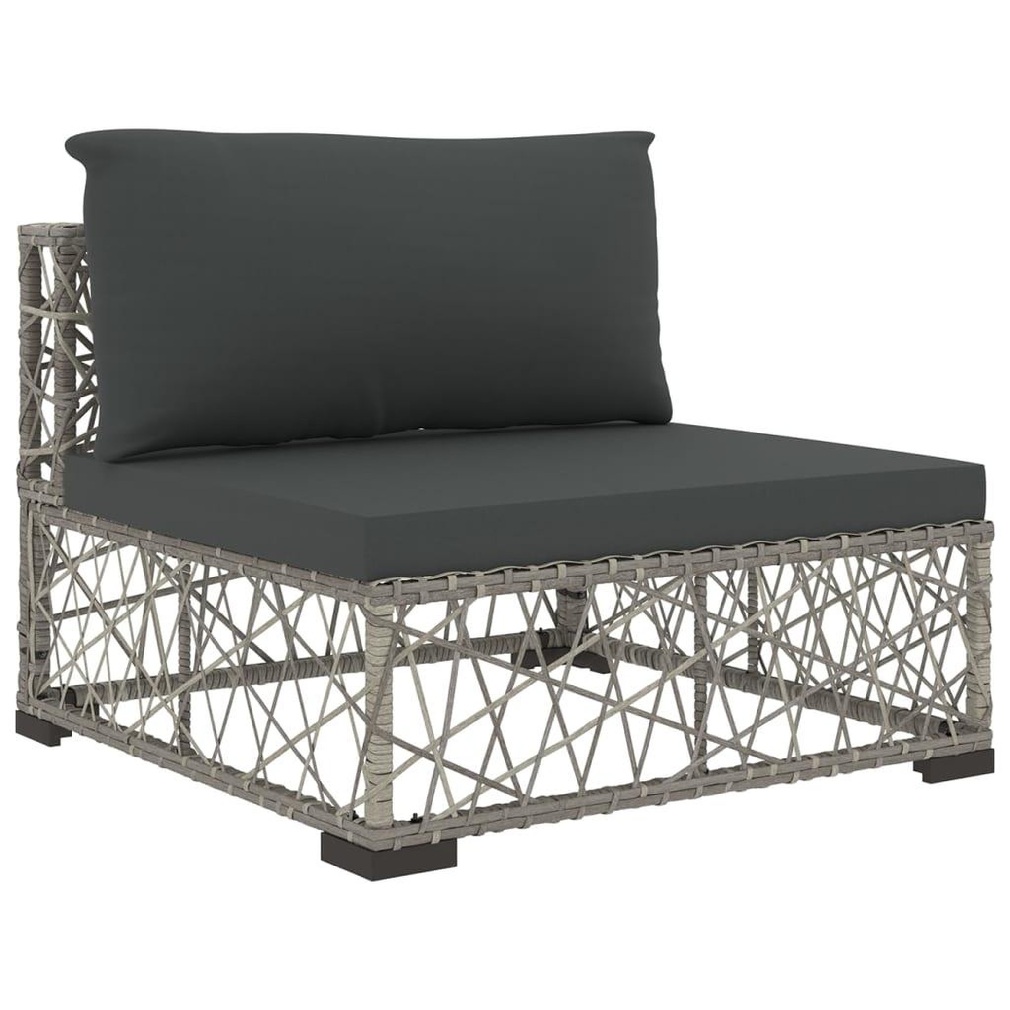 Voir la diapositive 5 : VIDAXL Salon de jardin 10 pcs avec coussins resine tressee gris