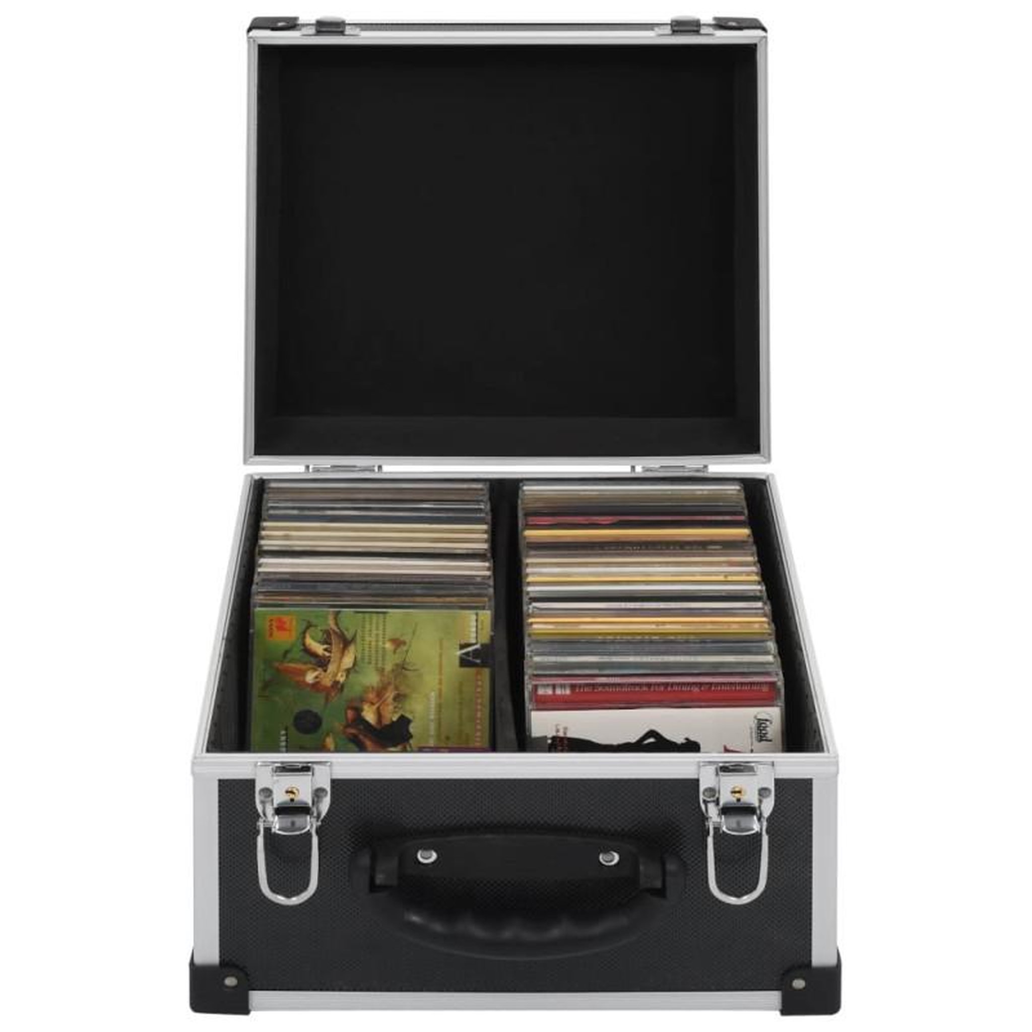 VIDAXL Étui de CD pour 40 CD Aluminium ABS Noir