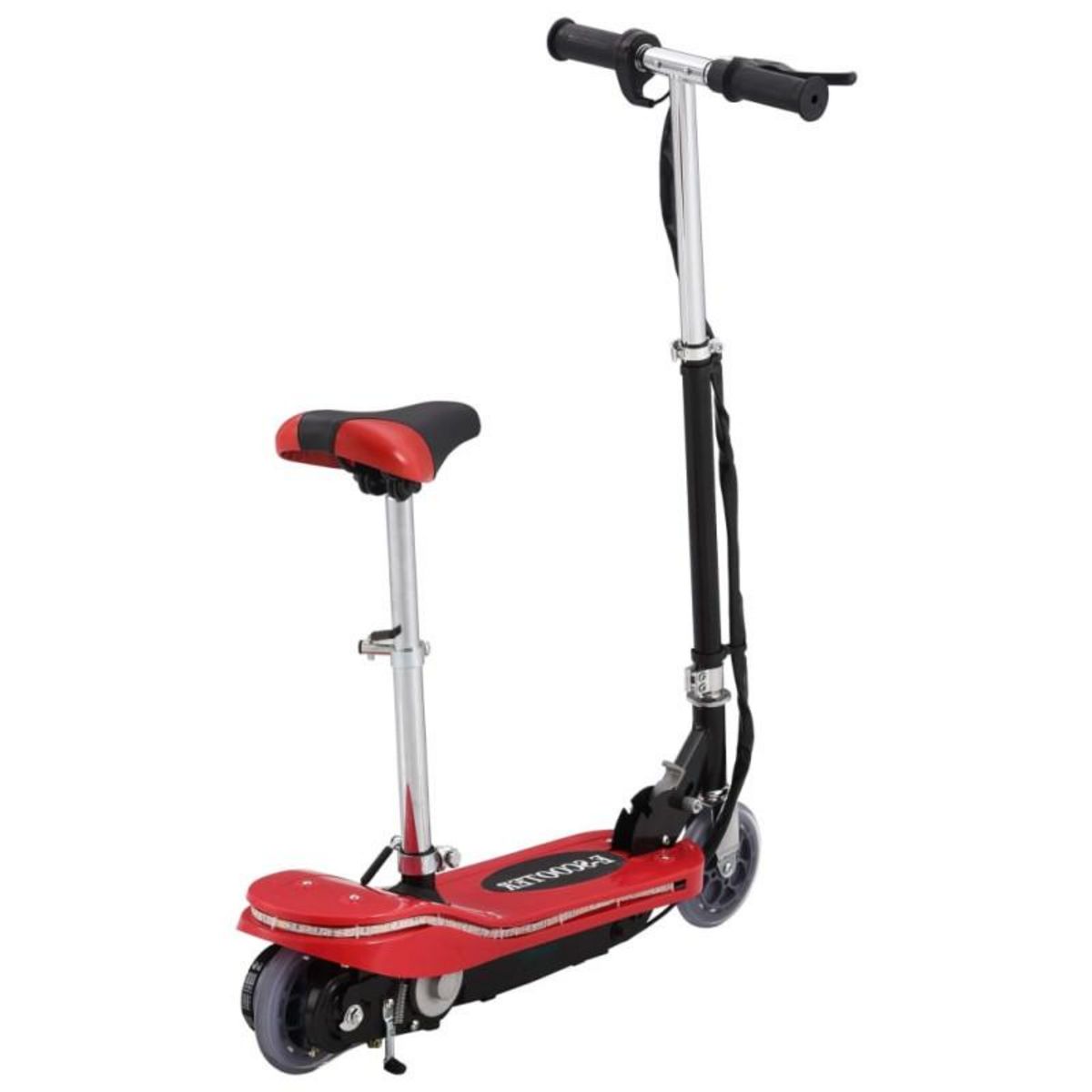 VIDAXL Trottinette pour enfants avec selle et LED 120 W rouge