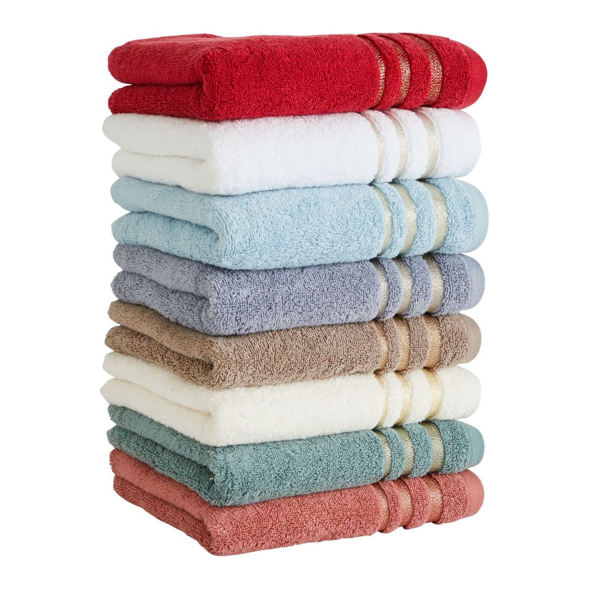 ACTUEL Serviette unie en coton liteau Lurex 500 g/m² SANDY 