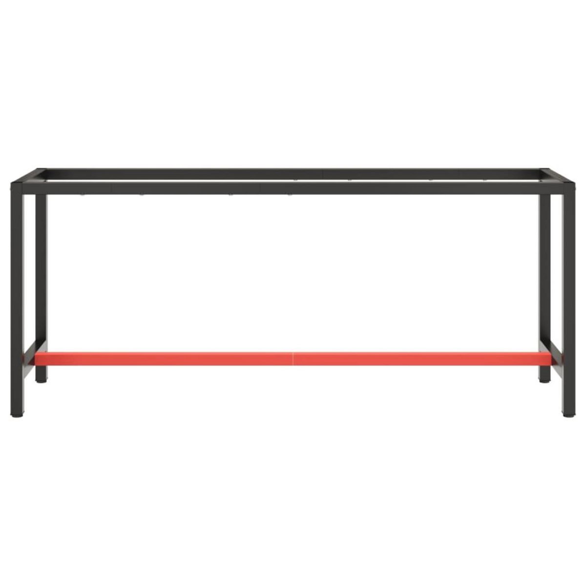 VIDAXL Cadre de banc de travail Noir et rouge mat 190x50x79 cm Metal