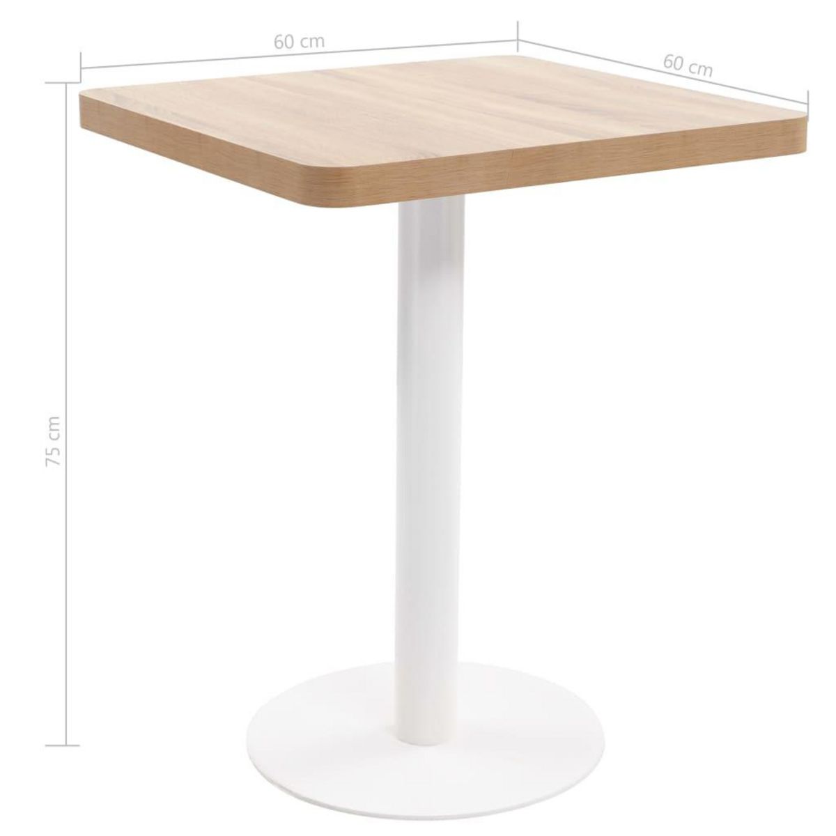 VIDAXL Table de bistro Marron clair 60x60 cm MDF