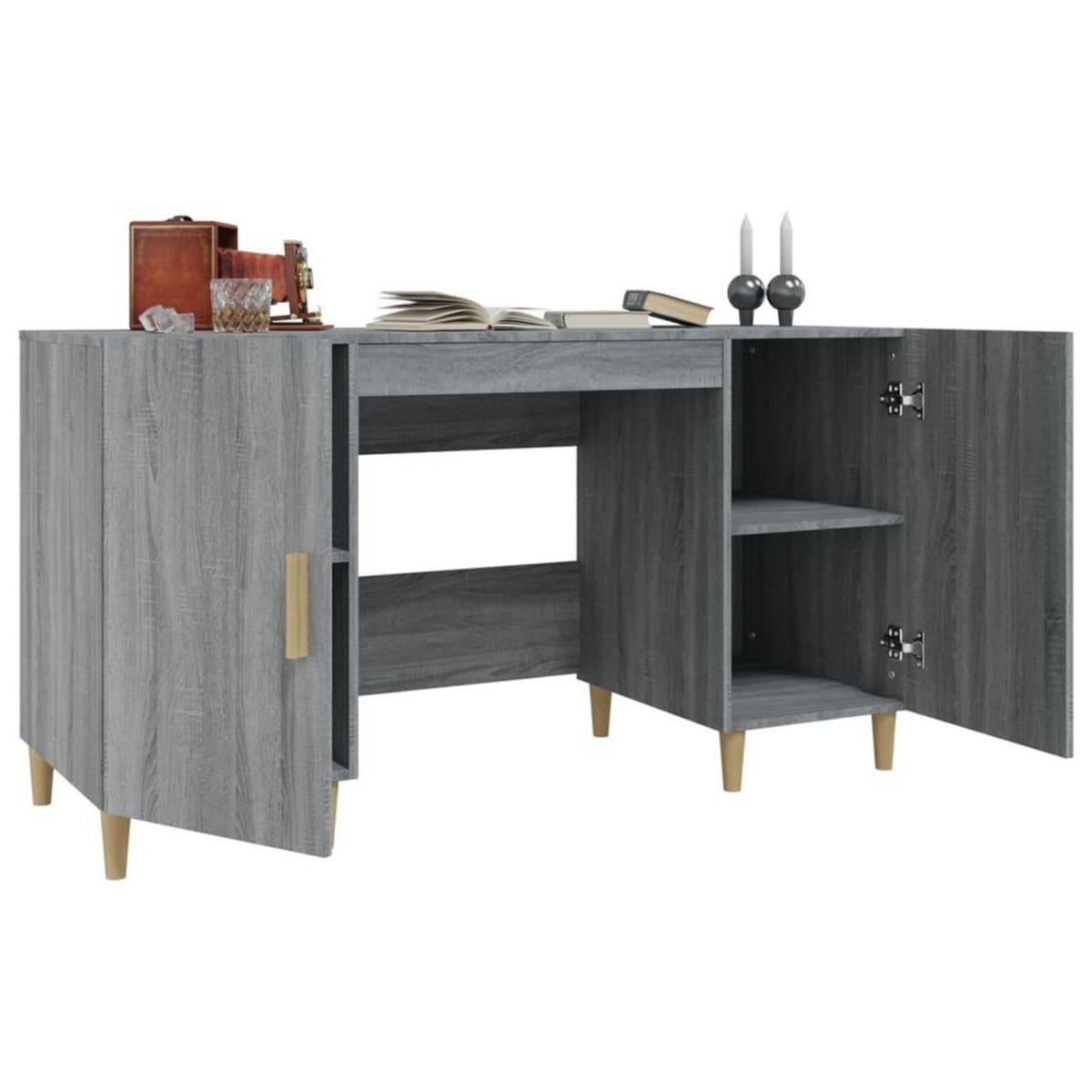 VIDAXL Bureau Sonoma gris 140x50x75 cm Bois d'ingenierie