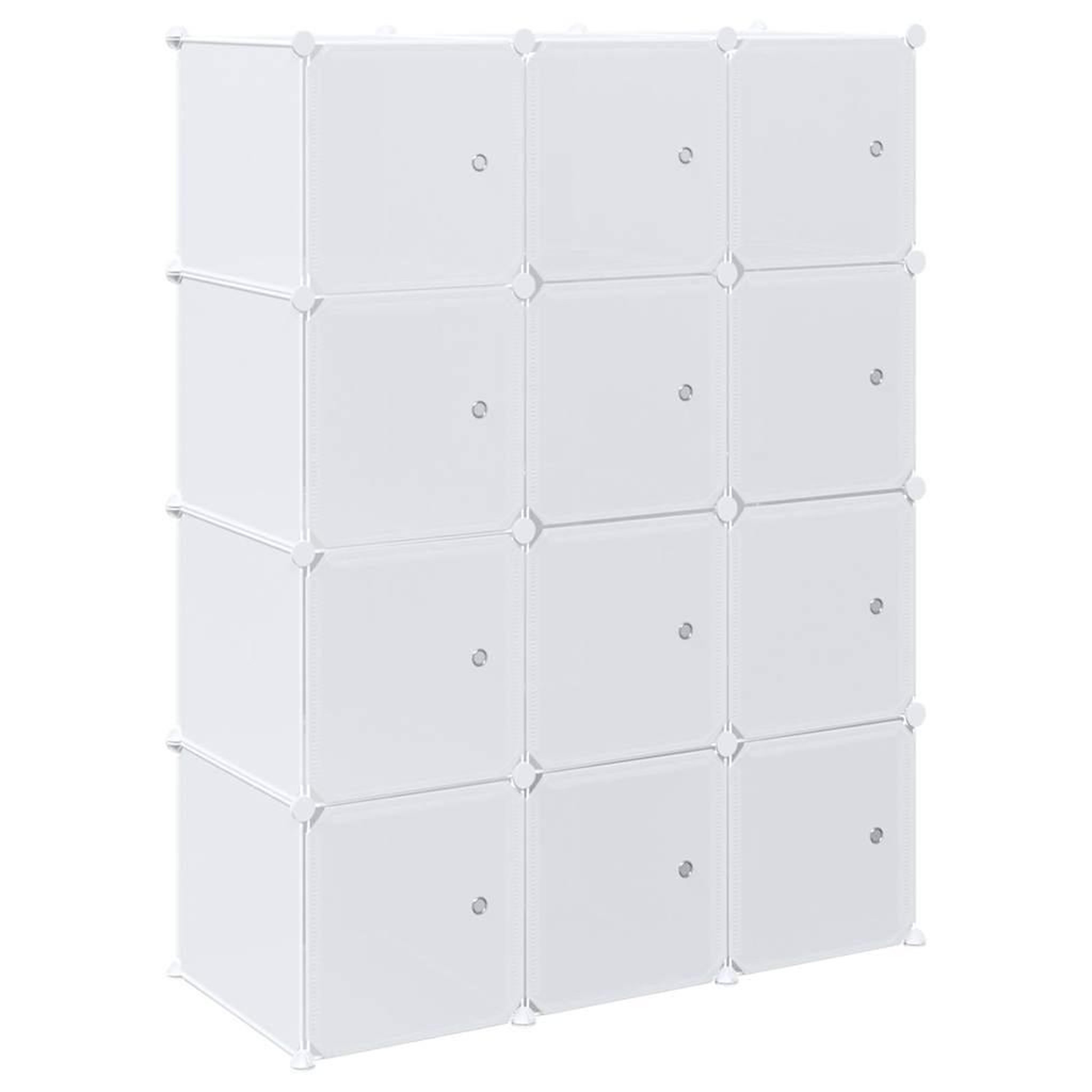 Voir la diapositive 2 : VIDAXL Cubes de rangement 12 pcs avec tiges de suspension PP