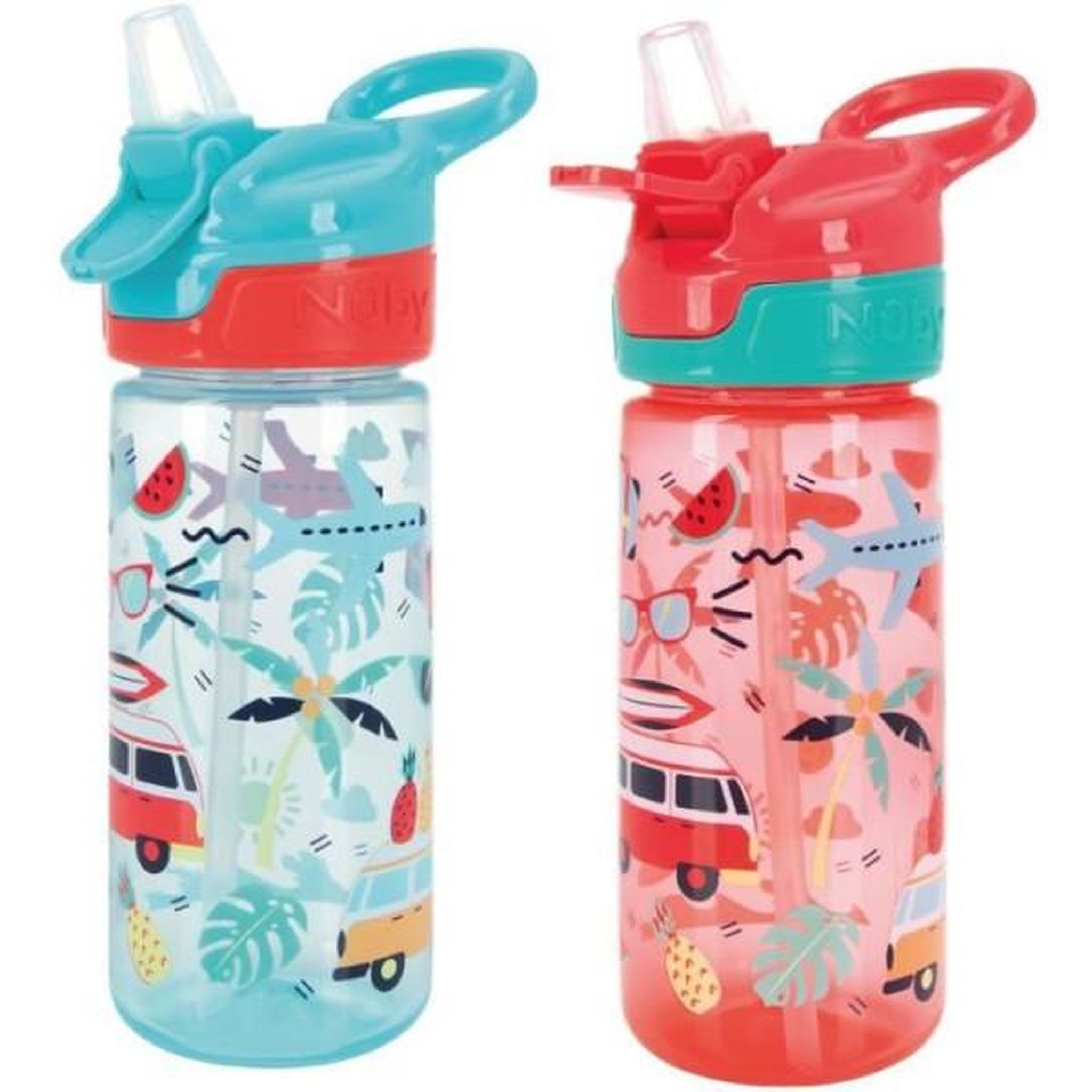 NUBY Lot de 2 gourdes - nuby - super quench - 540 ml - rose