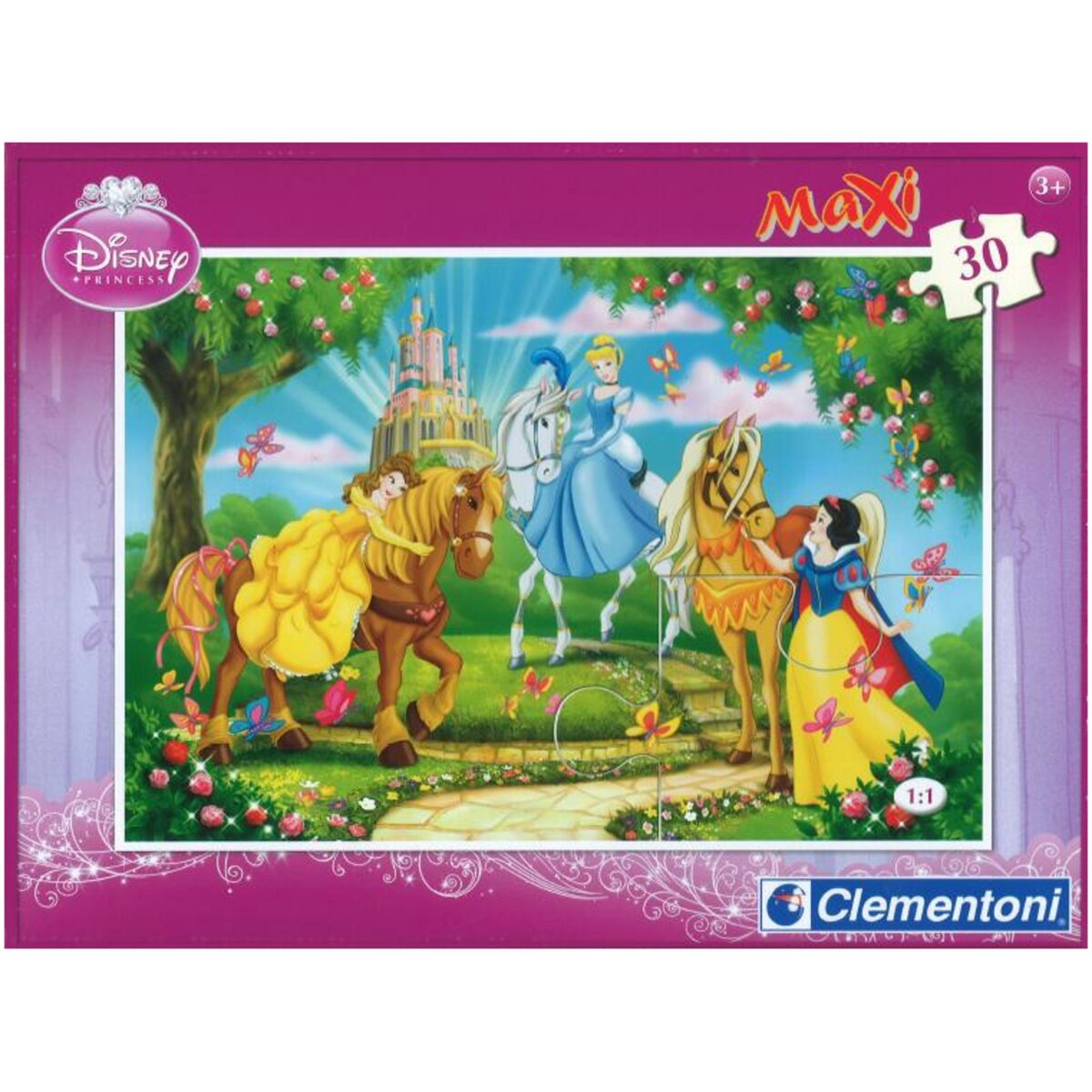 CLEMENTONI Maxi puzzle de 30 pièces: Princesses et cheveaux