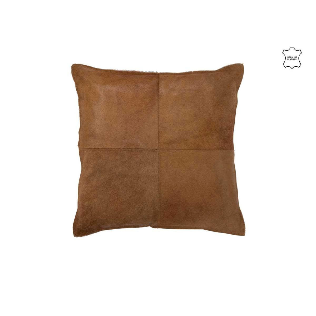 Paris Prix Coussin Effet Peau  Norbert  45x45cm Camel Foncé