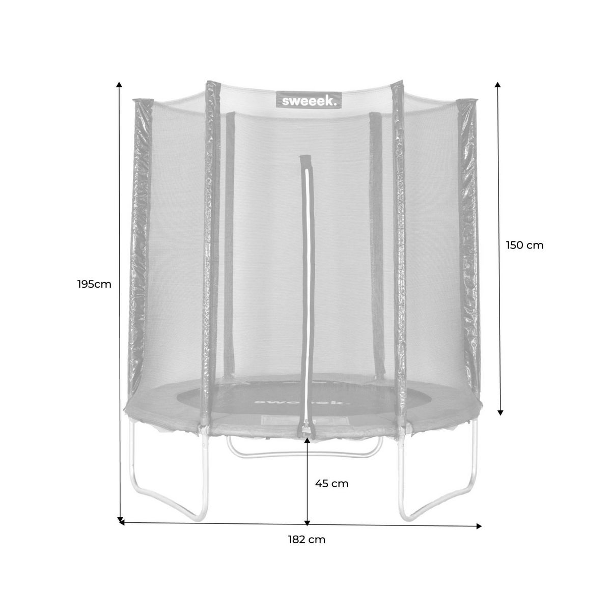 SWEEEK Trampoline Ø180cm Cassiopée avec filet de protection