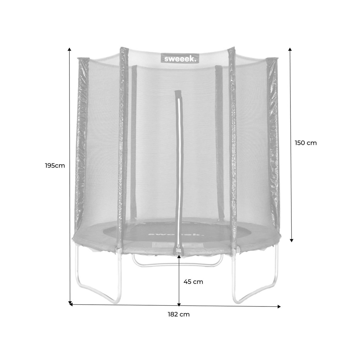 SWEEEK Trampoline Ø180cm Cassiopée avec filet de protection
