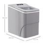 Voir la diapositive 3 : HOMCOM Machine à glaçon 130 W - capacité réservoir eau 2 L - capacité réservoir glace 0,7 Kg - cuillère et panier inclus - PP gris