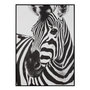 Voir la diapositive 1 : Paris Prix Toile Imprimée Encadrée  Zèbre  103x143cm Noir & Blanc