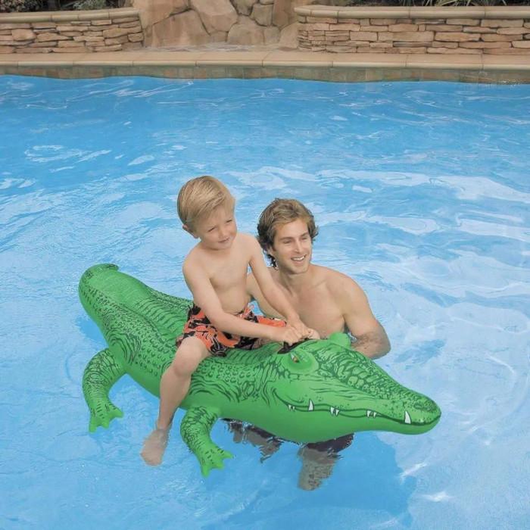 Voir la diapositive 3 : INTEX Bouée Gonflable à Chevaucher  Crocodile  168cm Vert