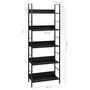 Voir la diapositive 6 : VIDAXL Bibliotheque a 5 niveaux noir 60x27,6x158,5cm bois d'ingenierie