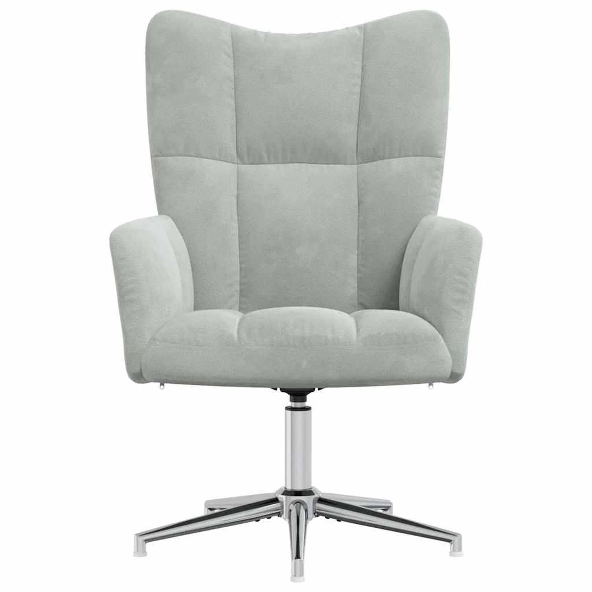 Voir la diapositive 3 : VIDAXL Chaise de relaxation Gris clair Velours