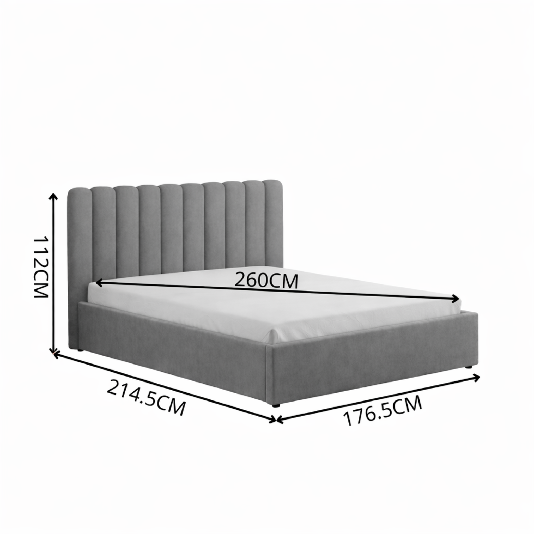 Voir la diapositive 3 : CONCEPT USINE Lit avec coffre de rangement 160x200cm velours gris foncé savannah