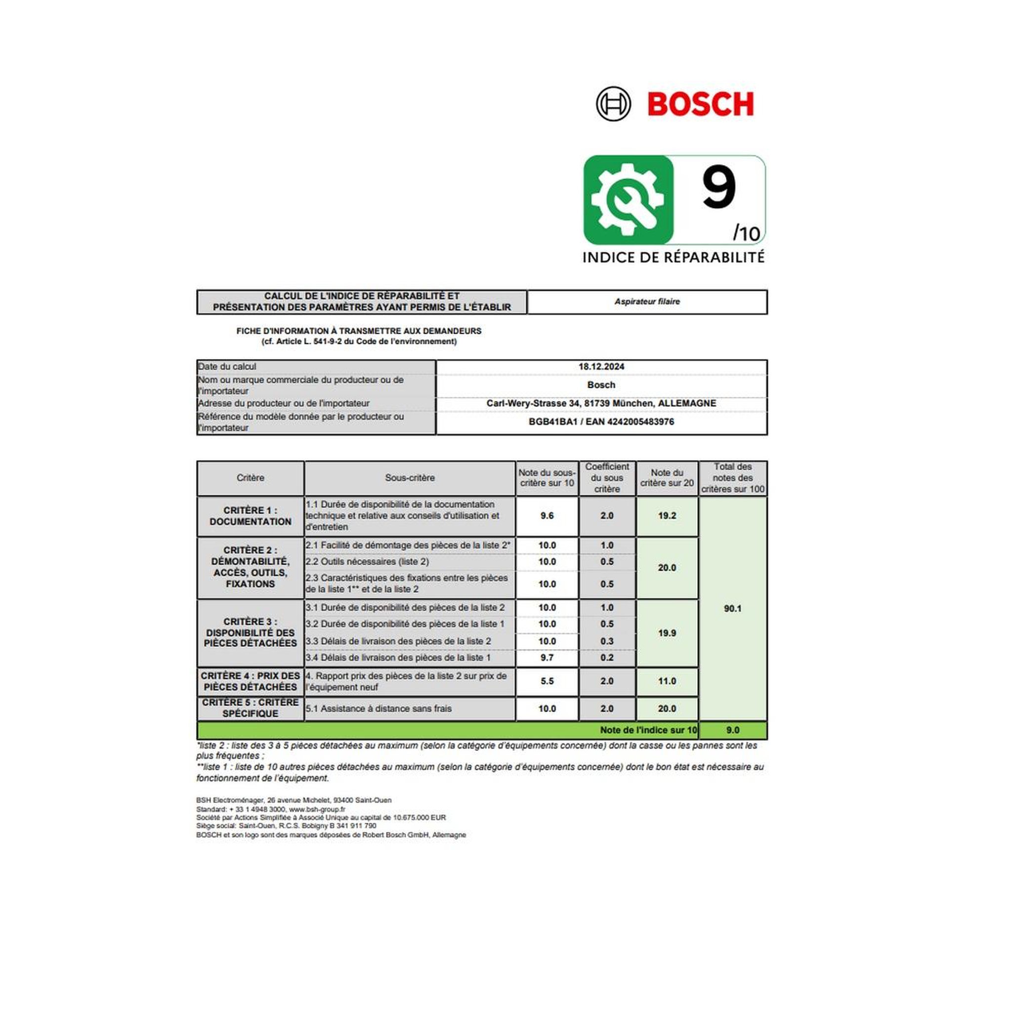 Voir la diapositive 3 : BOSCH Aspirateur traineau 600w 75db noir - bgb41ba1