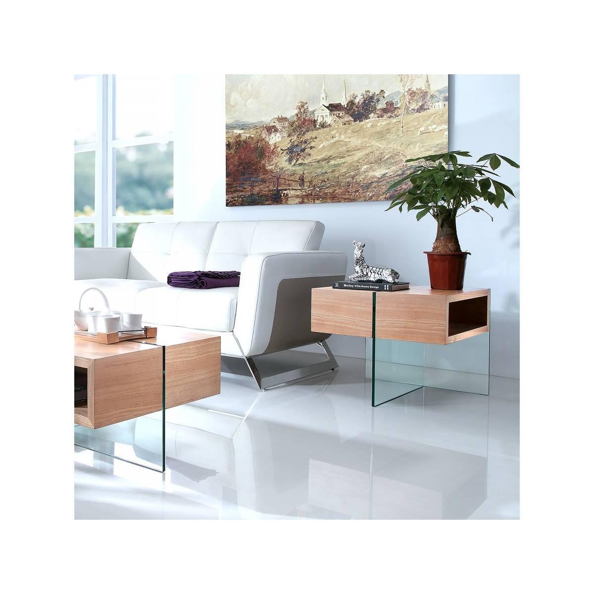 Habitat et Jardin Table basse  Venezia  - 60 x 60 x 50 cm -  Finition chêne