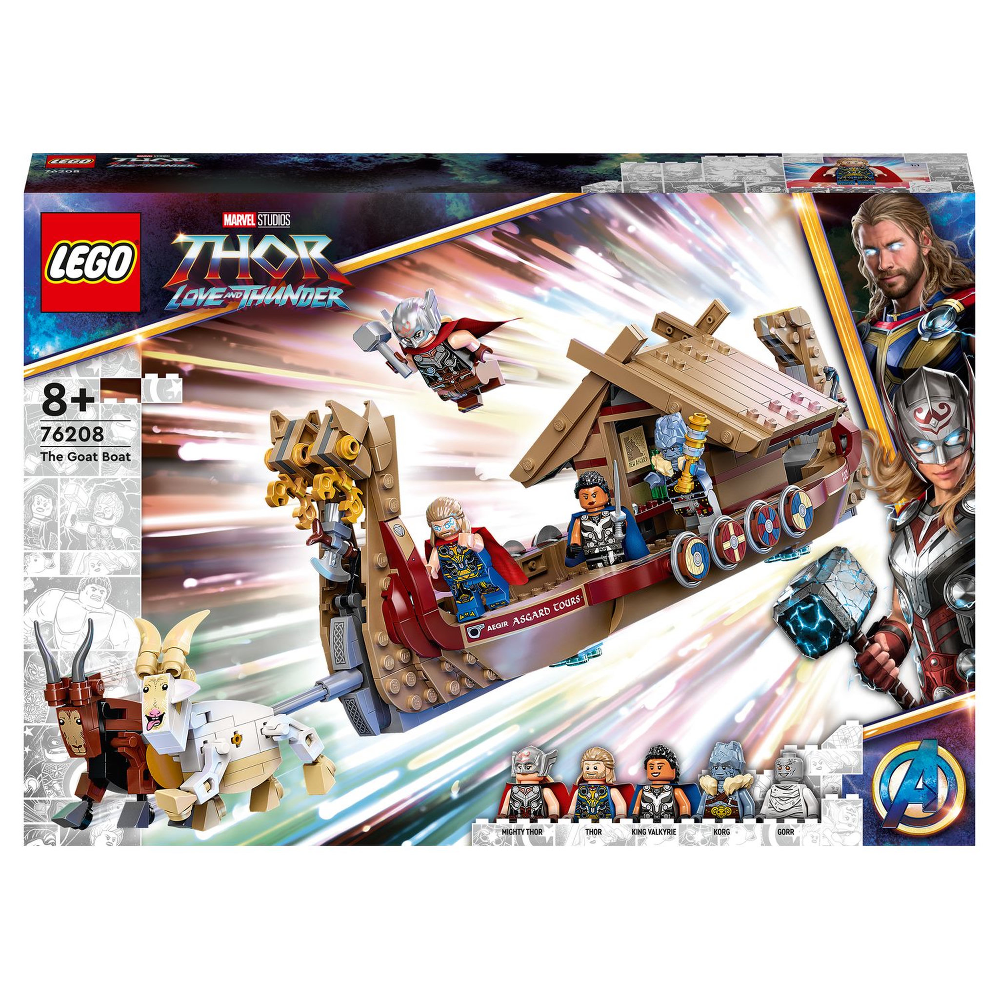 LEGO Marvel 76208 Le Drakkar de Thor, Jouet de Bateau avec Minifigurines et Stormbreaker
